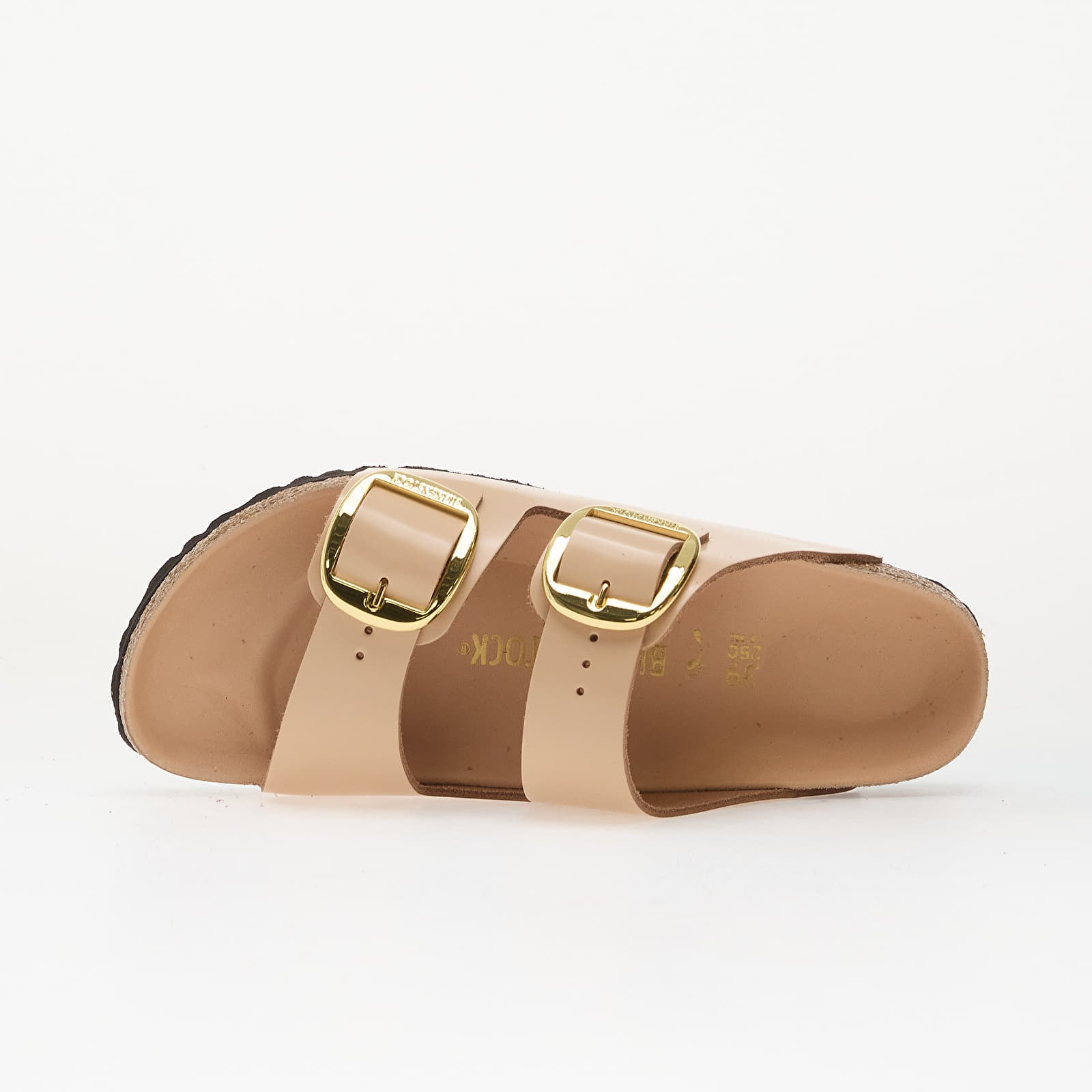 Női cipők Birkenstock Arizona Big Buckle Natural Leather Patent Women High-Shine New Beige