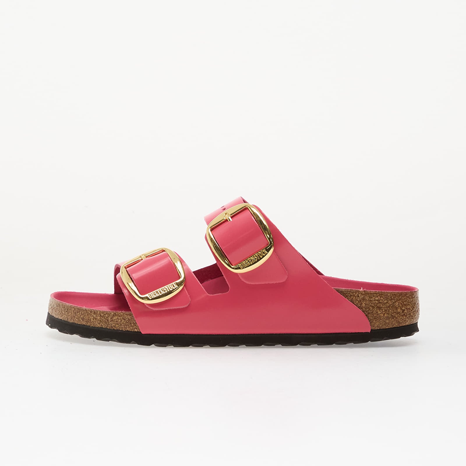 Női cipők Birkenstock Arizona Big Buckle Natural Leather Patent Women High-Shine Fuchsia Tulip