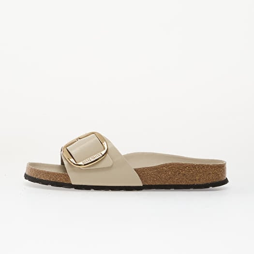 Birkenstock Madrid Big Buckle Natural Leather Patent Women High-Shine Oyster