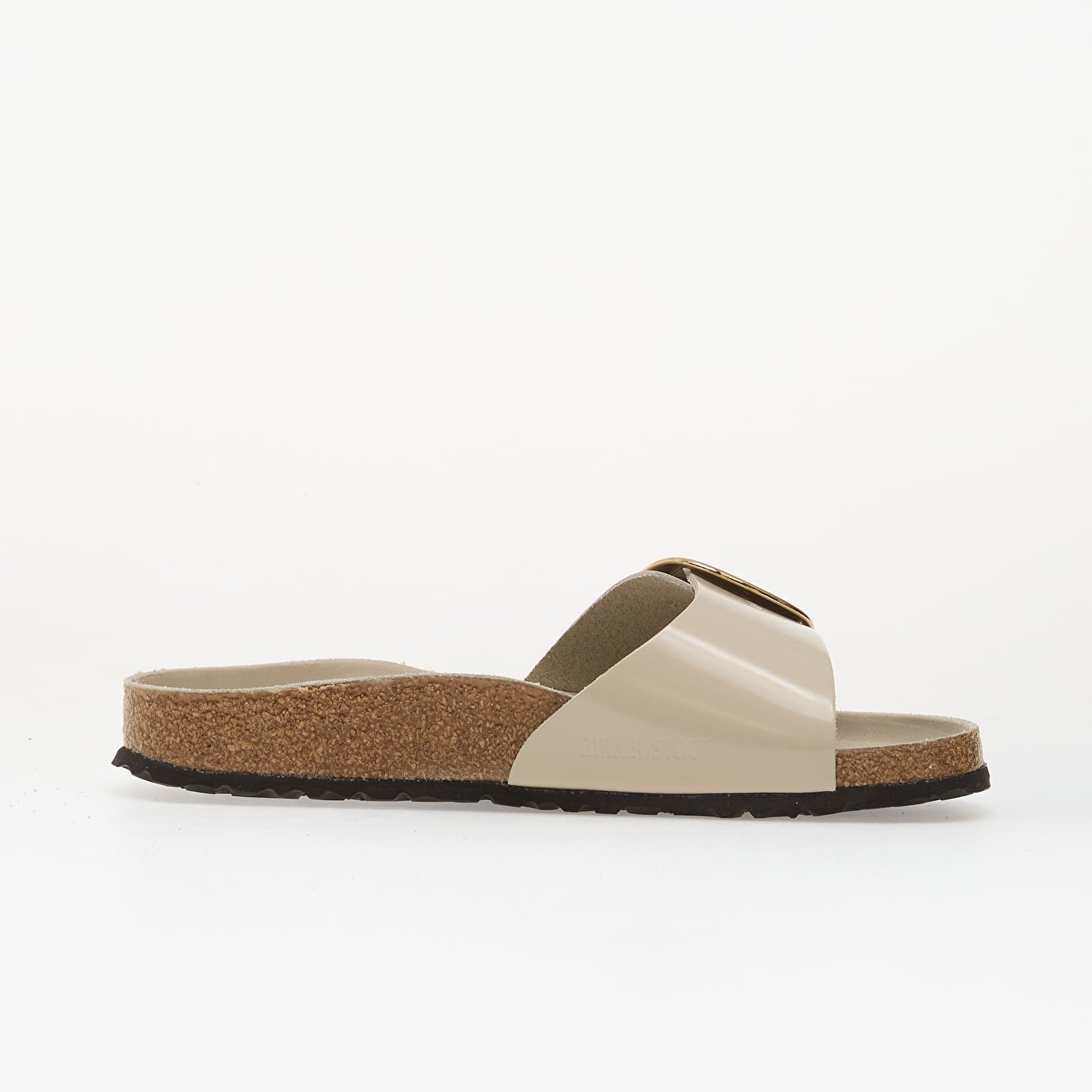 Női cipők Birkenstock Madrid Big Buckle Natural Leather Patent Women High-Shine Oyster