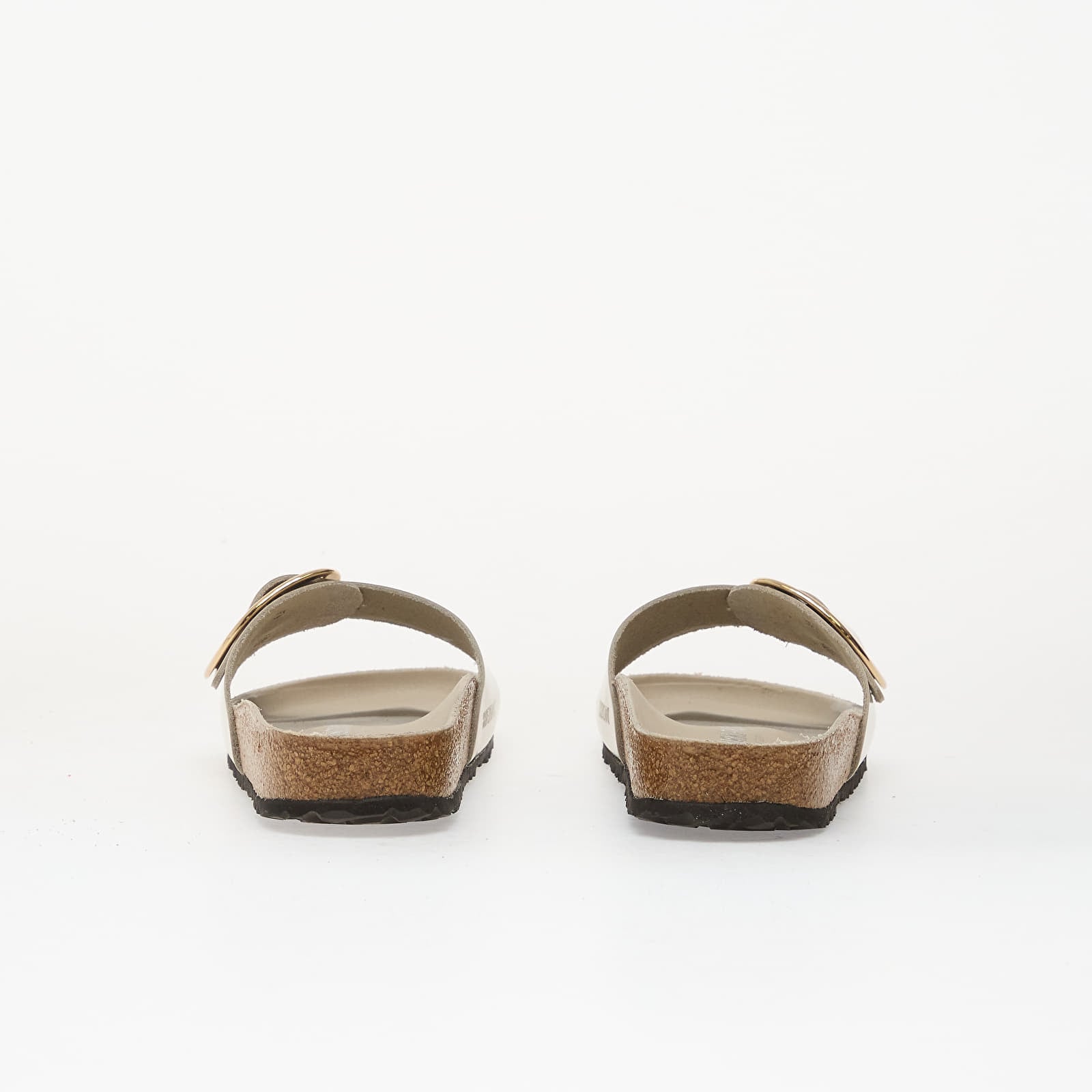 Női cipők Birkenstock Madrid Big Buckle Natural Leather Patent Women High-Shine Oyster