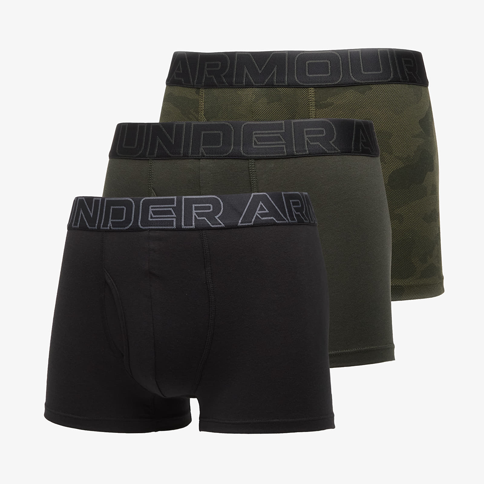 Muške gaće Under Armour Performance Cotton Print 3in 3-Pack Black