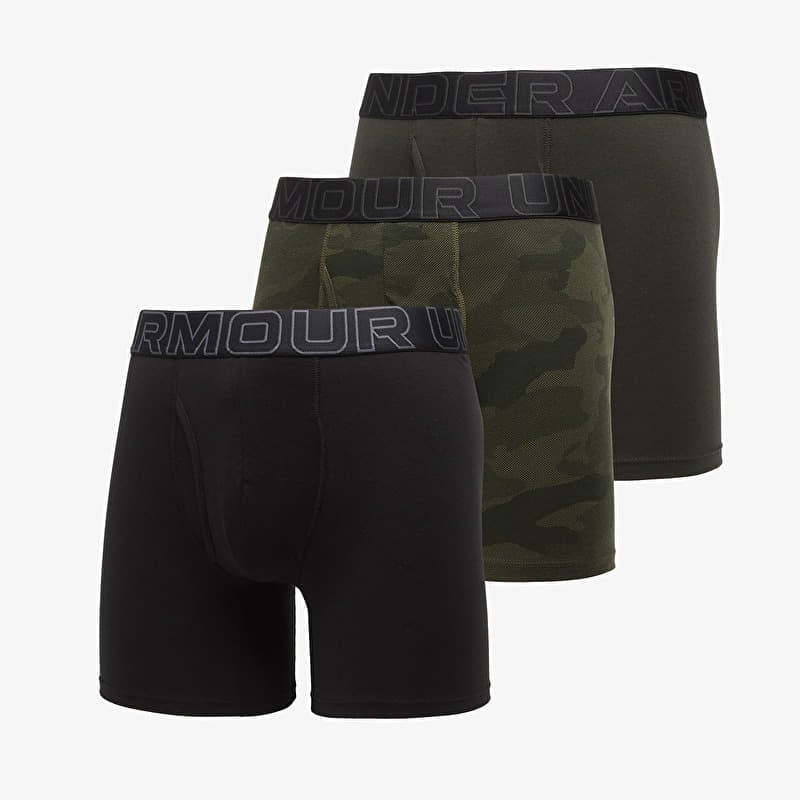 Boxershorts Under Armour Performance Cotton Print 6in 3-Pack Black