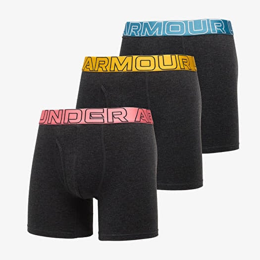 Boksačice Under Armour Performance Cotton Solid 6in 3-Pack Black