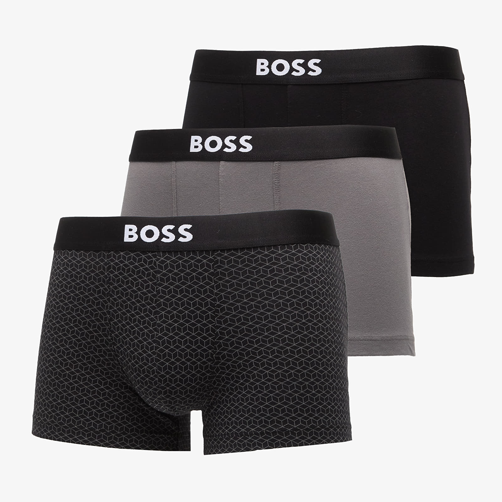 Boxershorts für Männer Hugo Boss Trunk 3-Pack Boss One D Light Grey