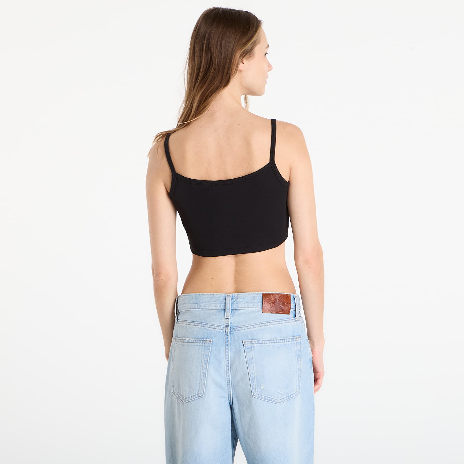 Topper for kvinner Calvin Klein Jeans Sl Woven Label 2X2 B Black