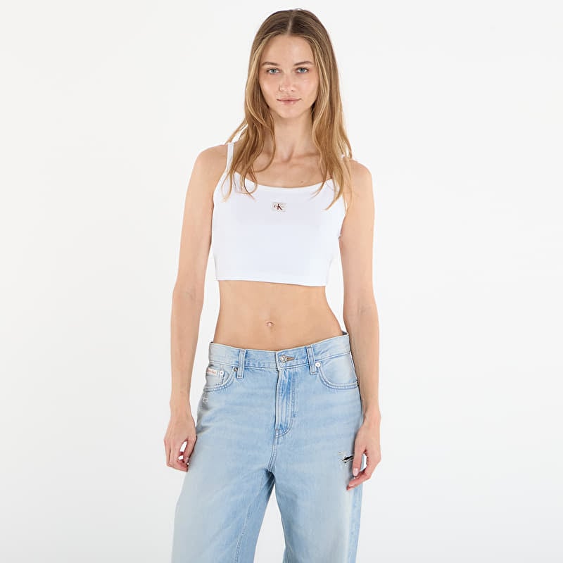 Top Calvin Klein Jeans Woven Label 2X2 Baby White