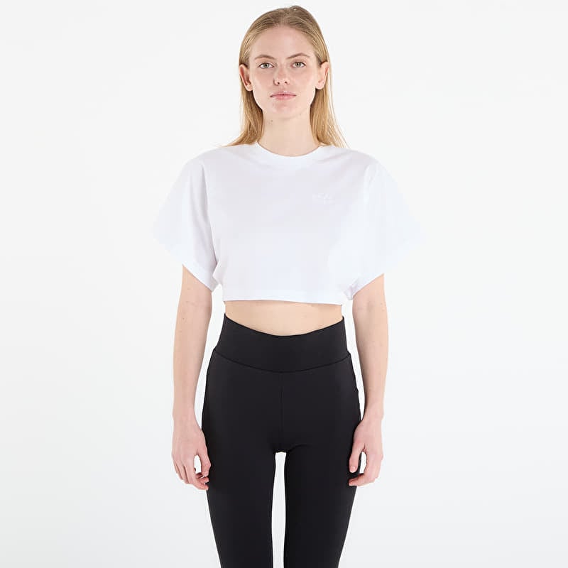 T-paita Under Armour Cropped Script SS Tee White