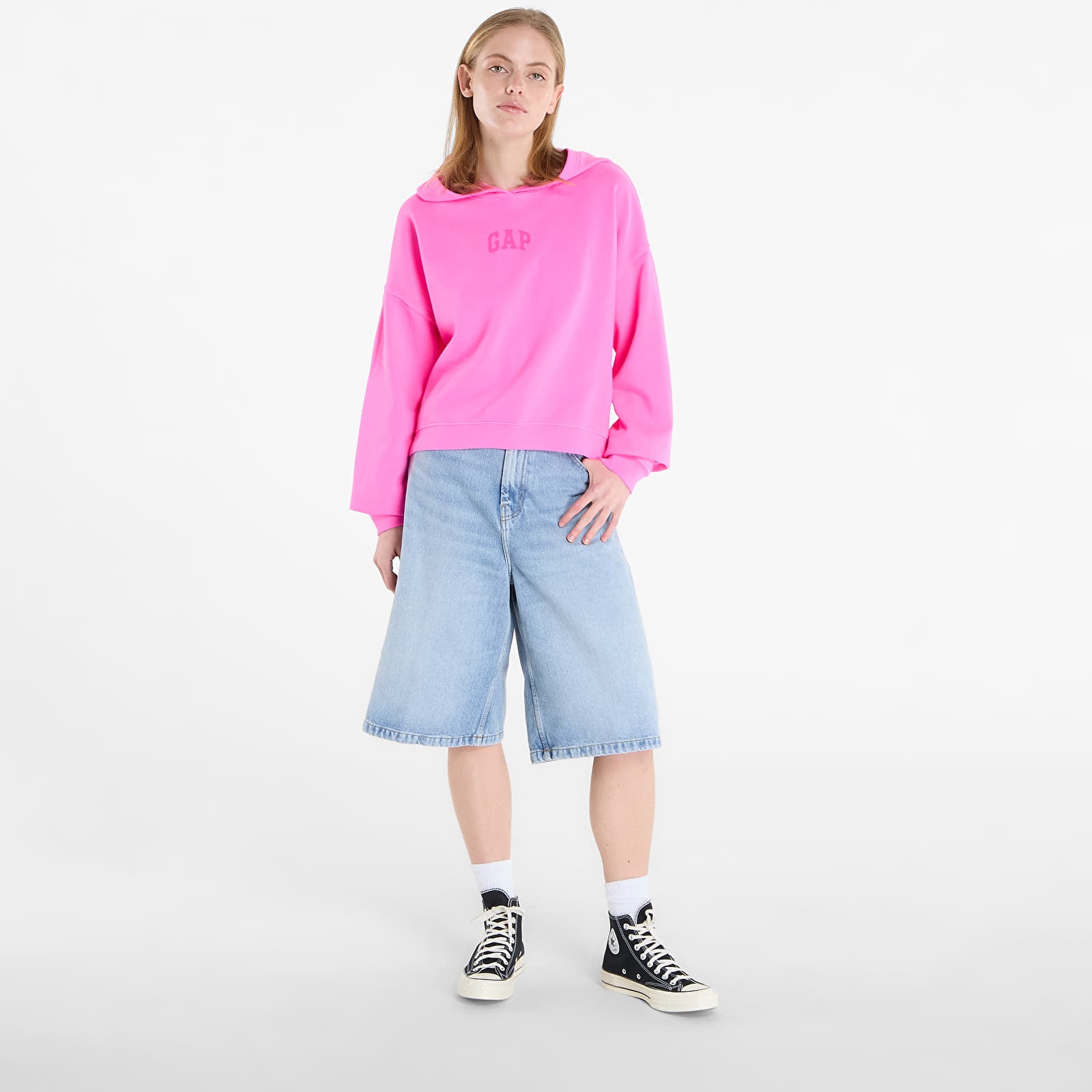 Mikiny GAP V-Gap Mini Arch Pullover Pink