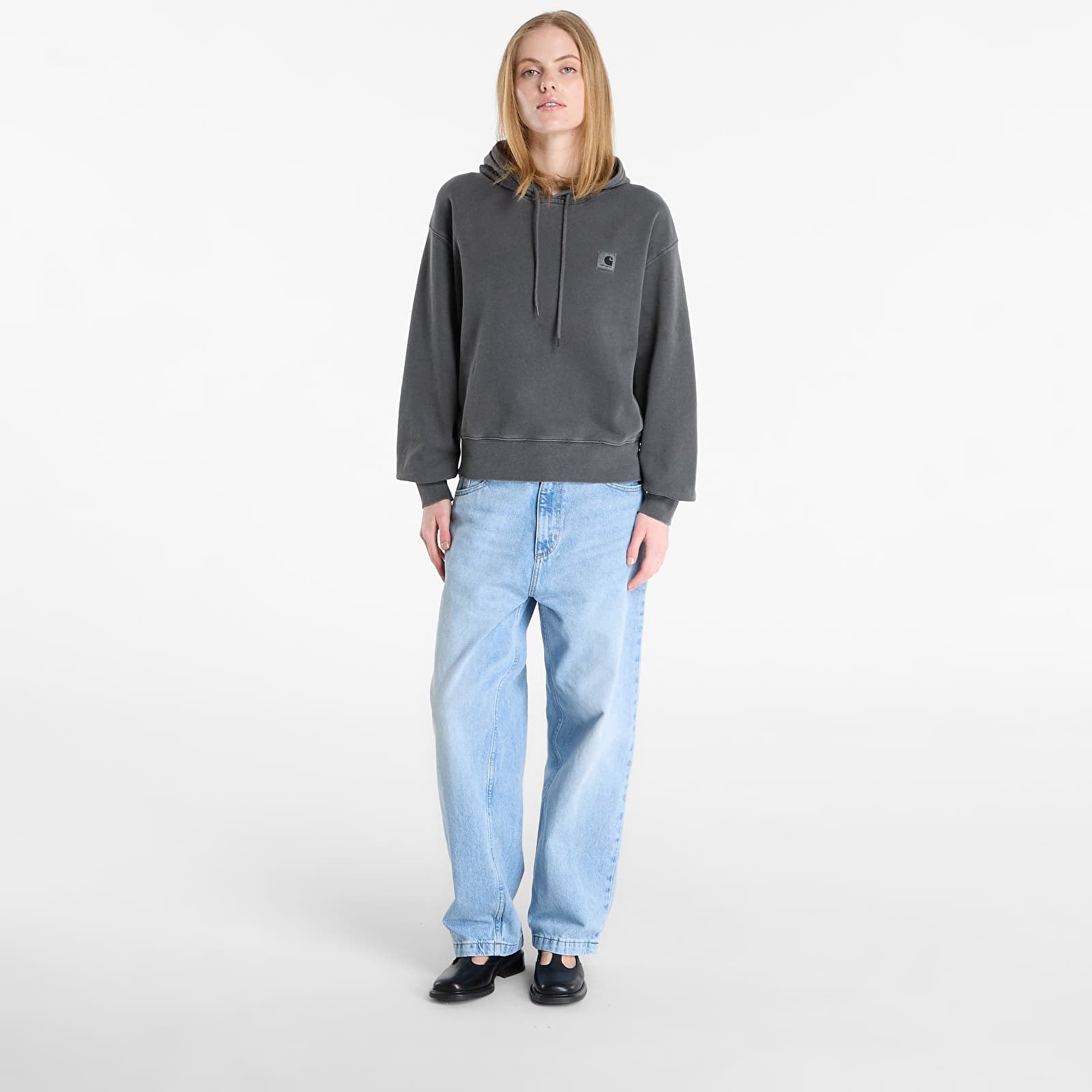 Hettegensere og sweatshirts Carhartt WIP W' Hooded Nelson Sweat Black Garment Dyed