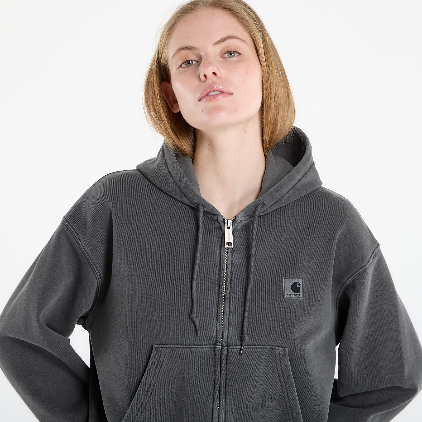 Hettegensere og sweatshirts Carhartt WIP W' Hooded Nelson Jacket Black Garment Dyed