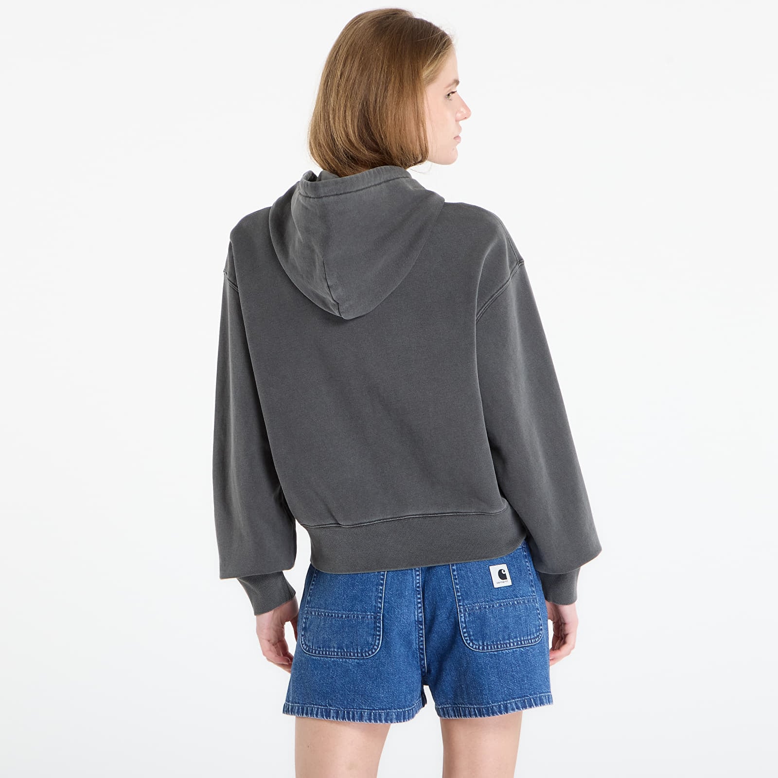 Hettegensere og sweatshirts Carhartt WIP W' Hooded Nelson Jacket Black Garment Dyed