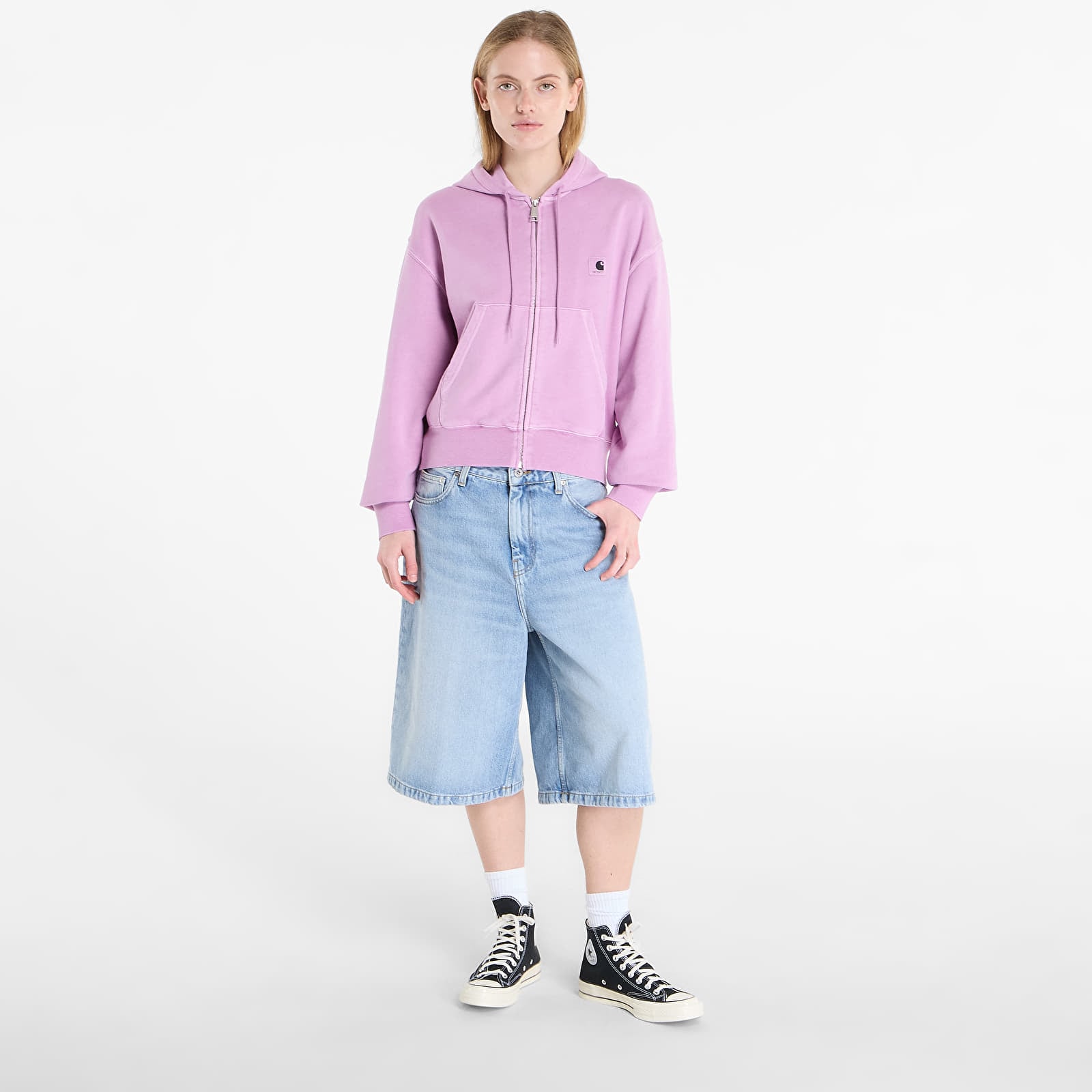 Hettegensere og sweatshirts Carhartt WIP W' Hooded Nelson Jacket Gentle Purple Garment Dyed