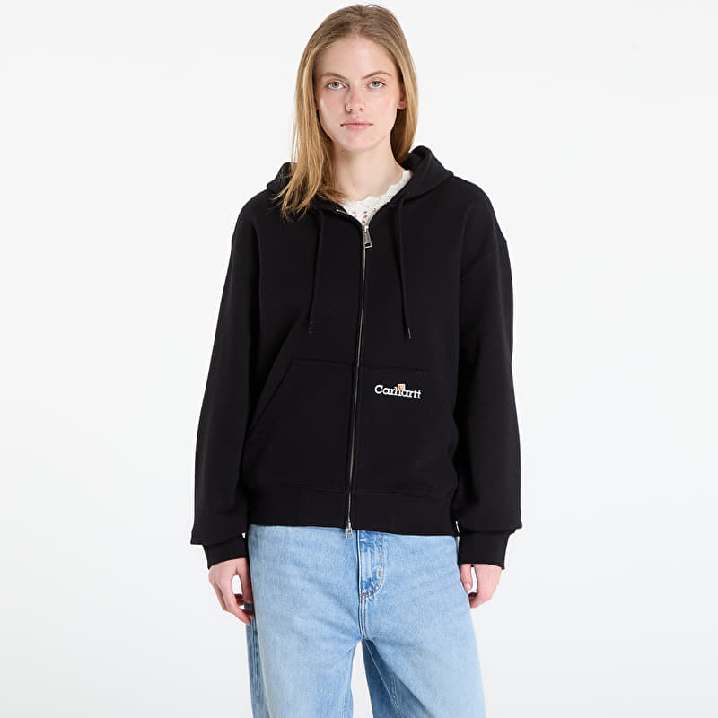 Sweatshirt Carhartt WIP Hooded WIP Label Sweat Jacket UNISEX Black