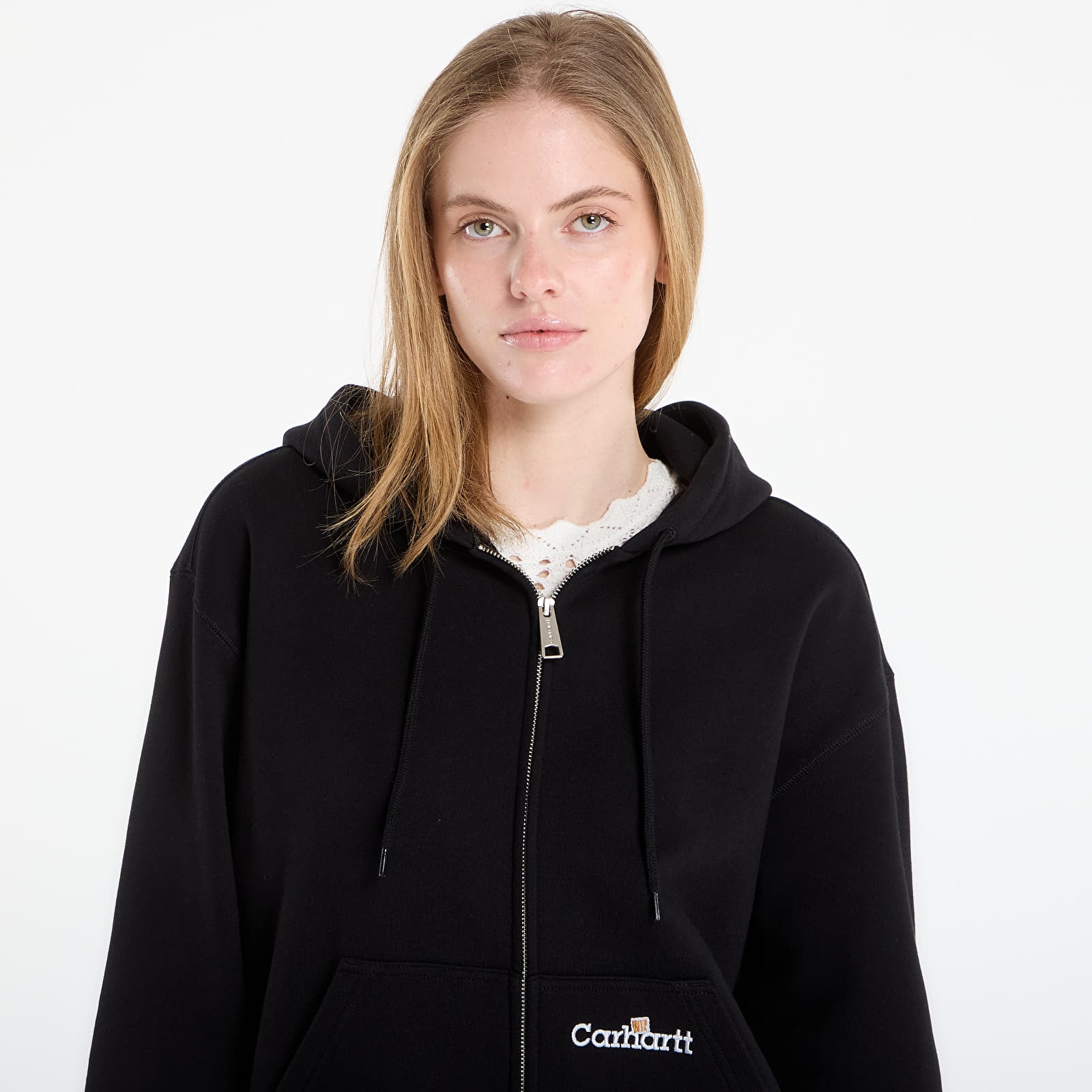 Kapuutsikud ja kampsunid Carhartt WIP Hooded WIP Label Sweat Jacket UNISEX Black