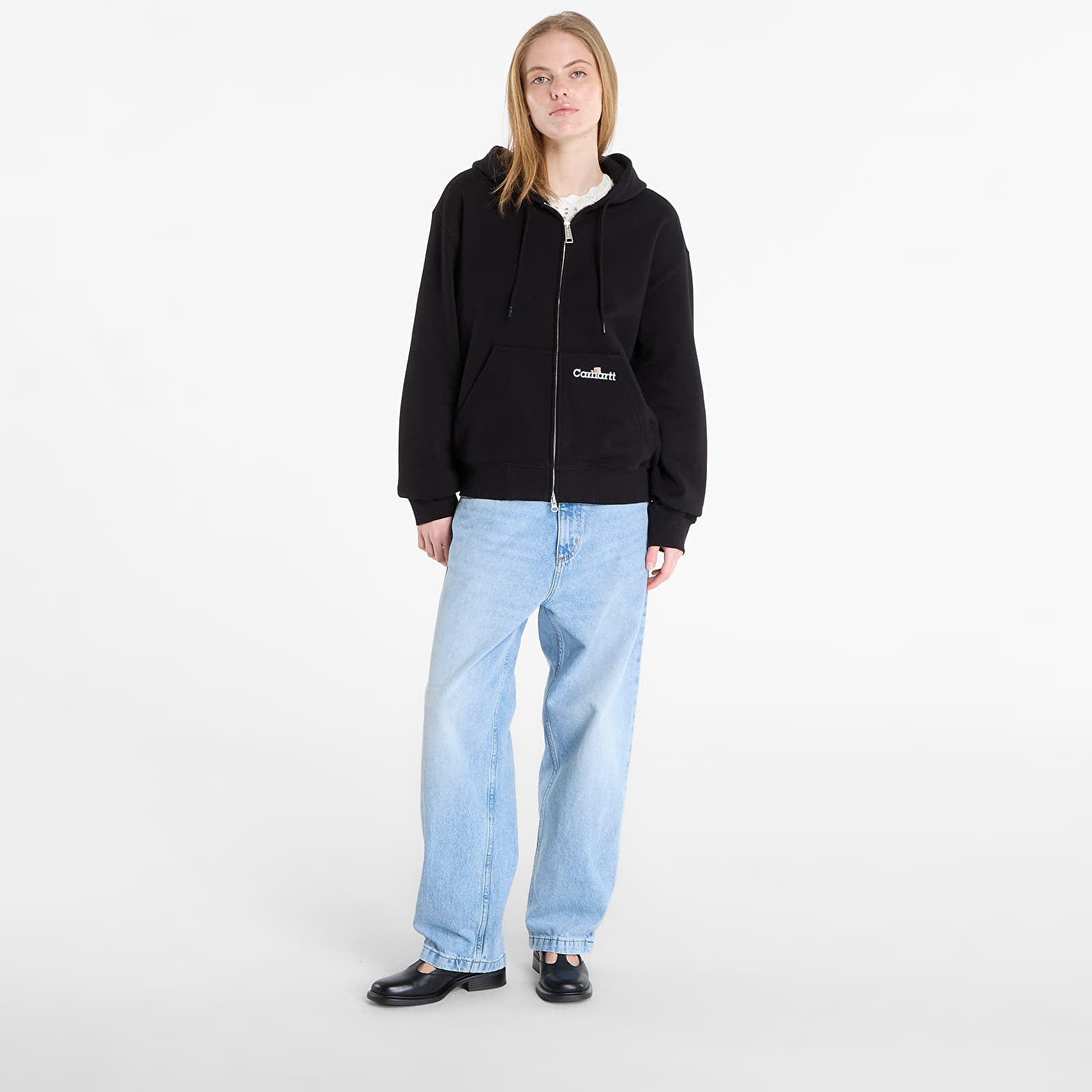 Kapuutsikud ja kampsunid Carhartt WIP Hooded WIP Label Sweat Jacket UNISEX Black