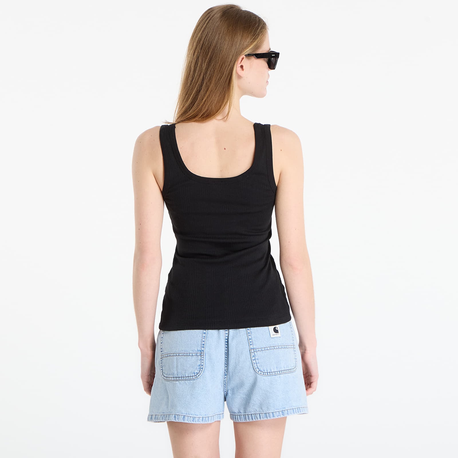 Tank topper Calvin Klein Sl Varigated Rib Nano Logo Tank Black