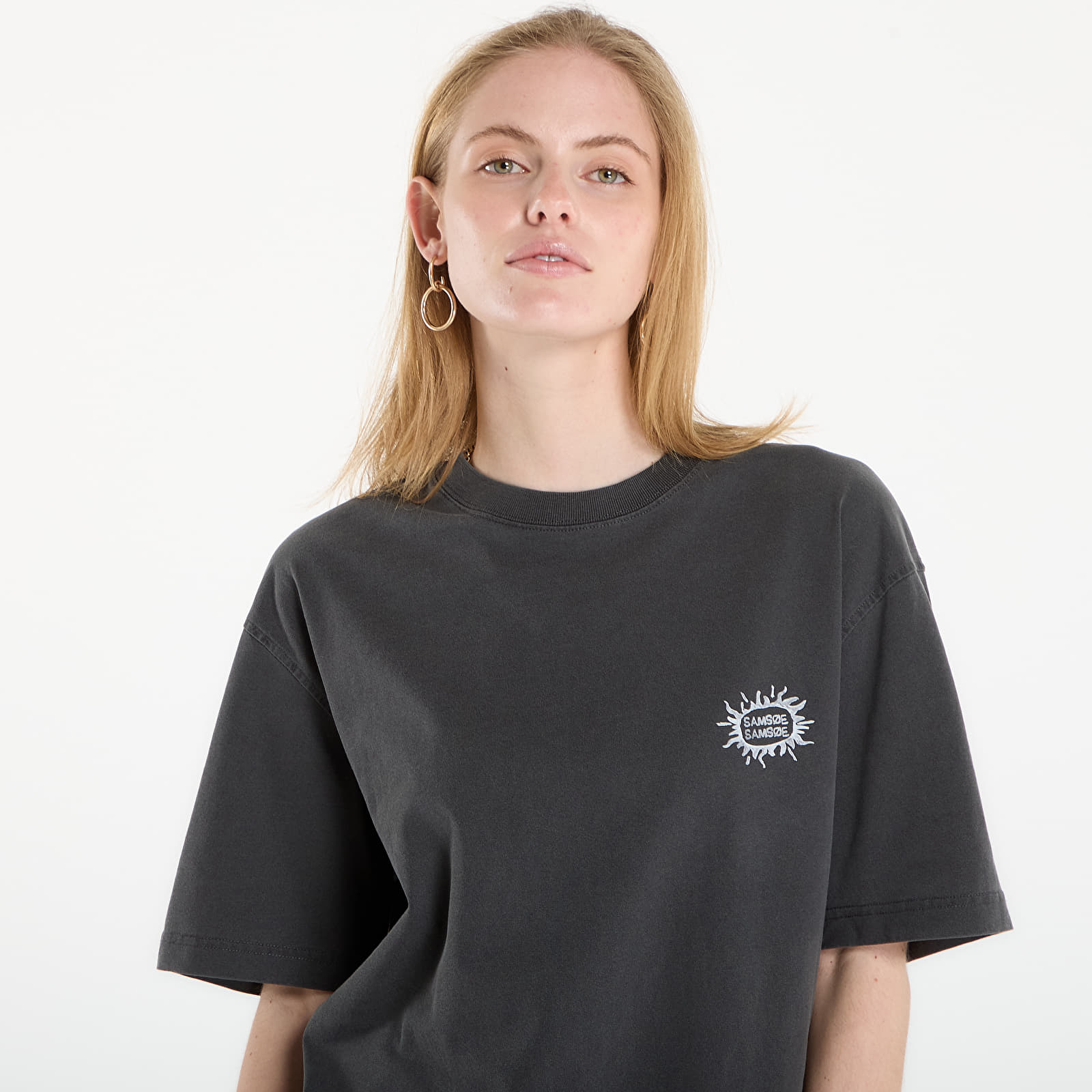 T-krekli Samsøe Samsøe Sagergei T-Shirt Black Tanline
