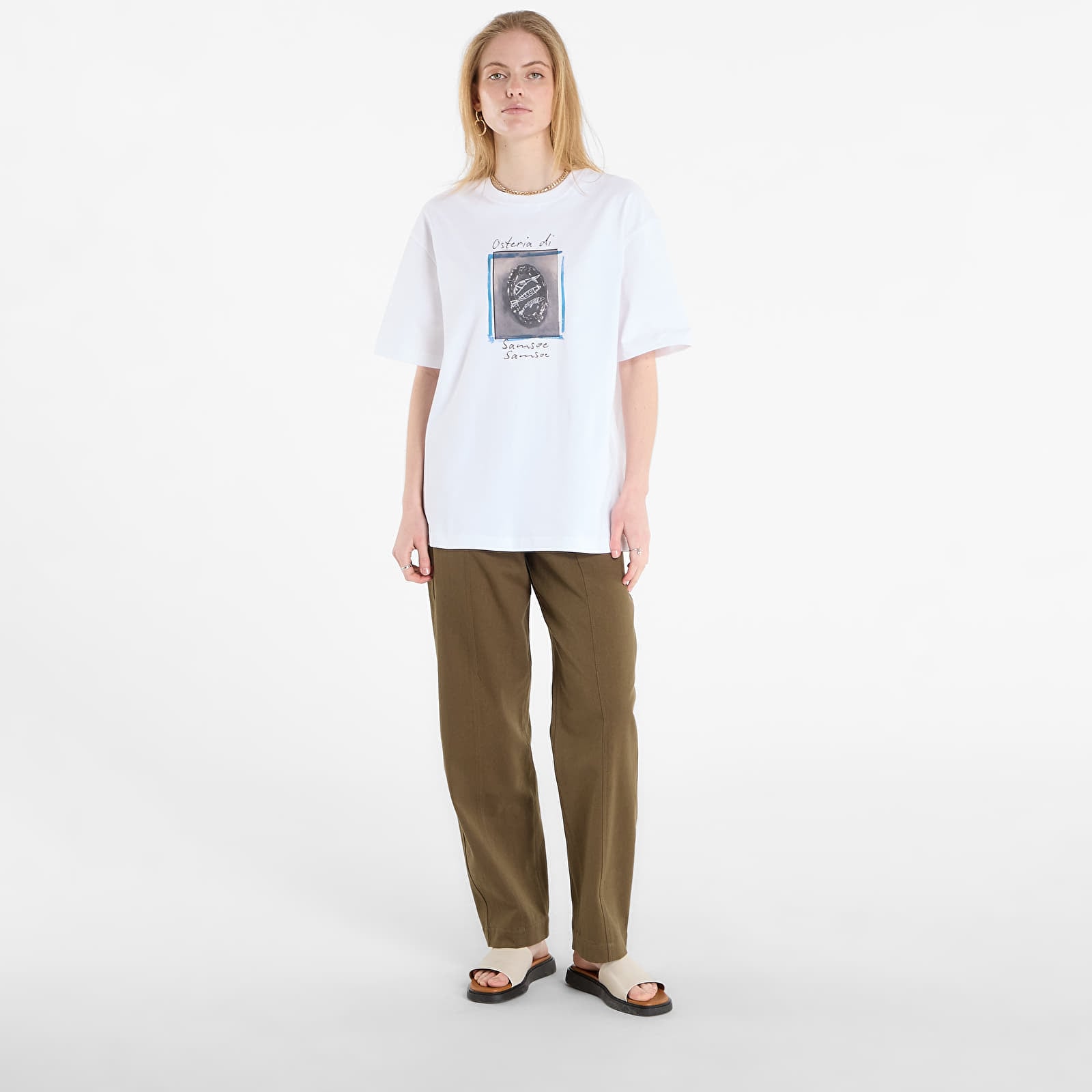 T-shirts Samsøe Samsøe Sagergei T-Shirt White Osteria