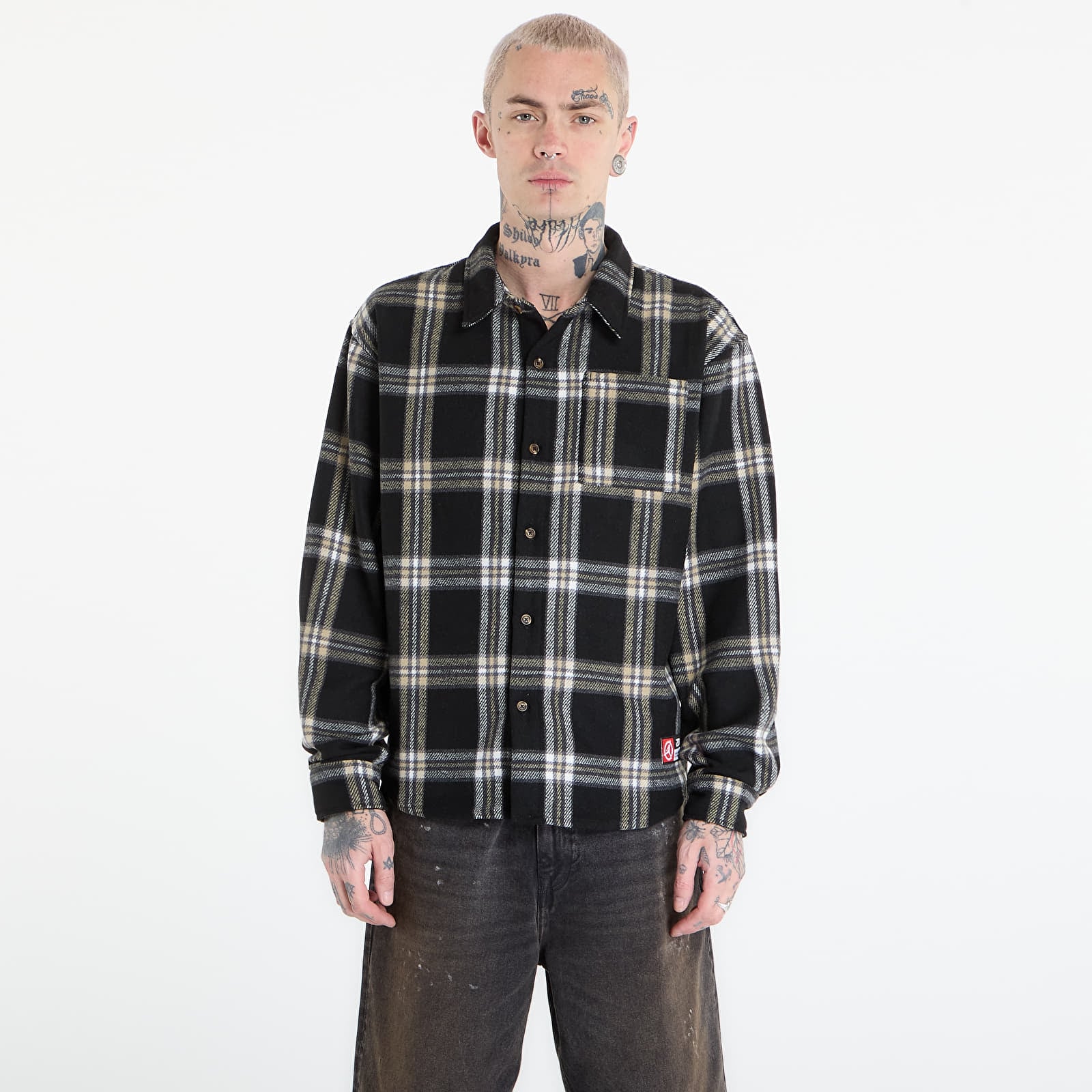 Chemises homme Jordan Flight Men's Flannel Shirt Black/ Pale Ivory