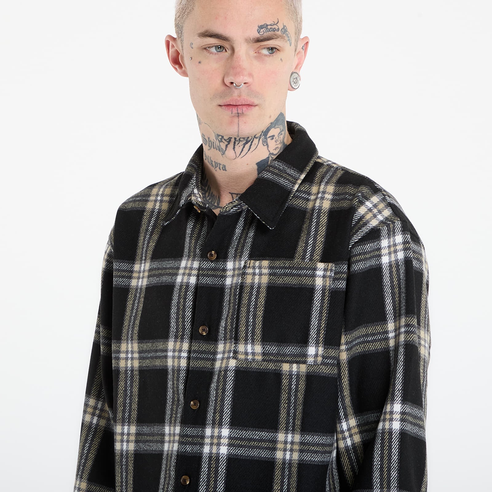 Chemises homme Jordan Flight Men's Flannel Shirt Black/ Pale Ivory