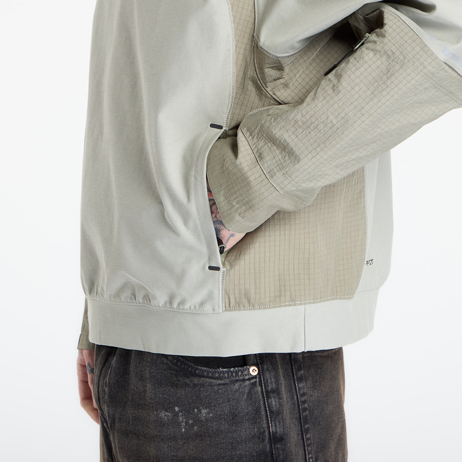 Men's sweatshirts Nike Tech Men's Dri-FIT Shori Knit Utility Hoodie Spruce Fog/ Silver Sage/ Black