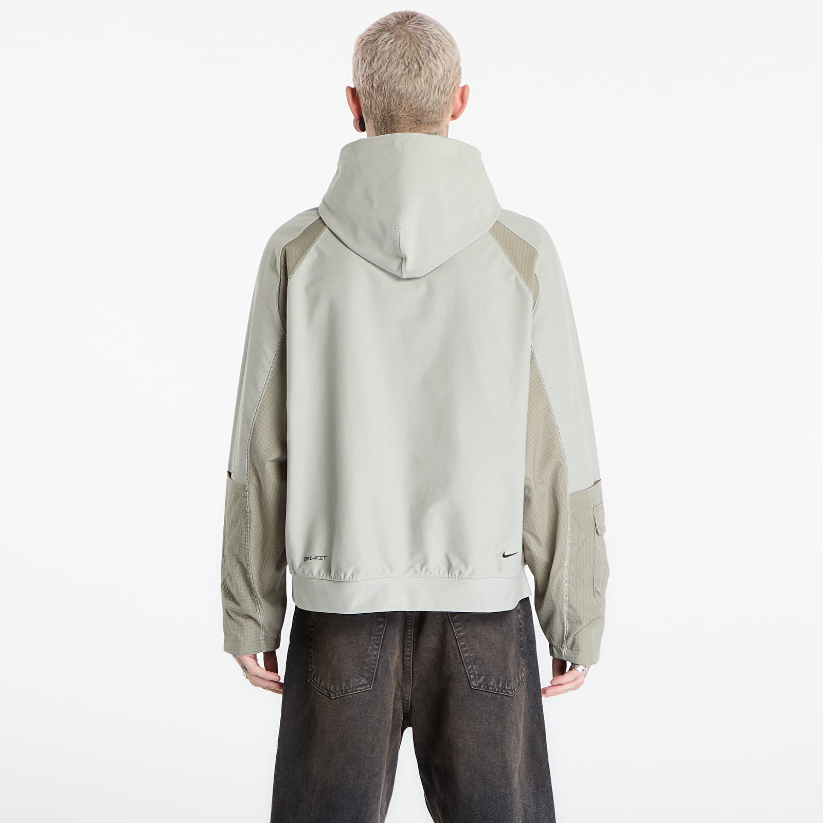 Men's sweatshirts Nike Tech Men's Dri-FIT Shori Knit Utility Hoodie Spruce Fog/ Silver Sage/ Black