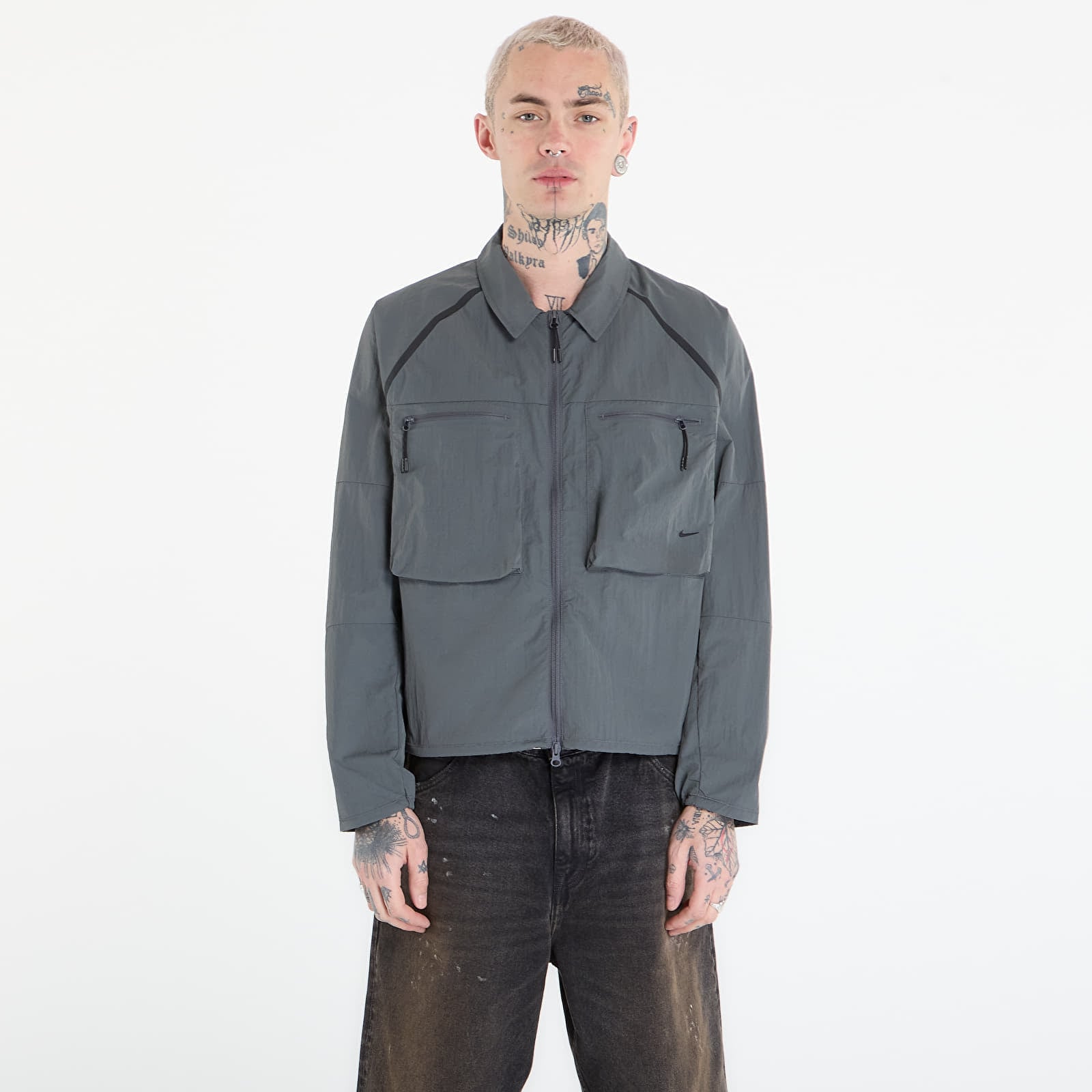 Риза Nike Tech Men's Long-Sleeve Utility Shirt Iron Grey/ Black XXL