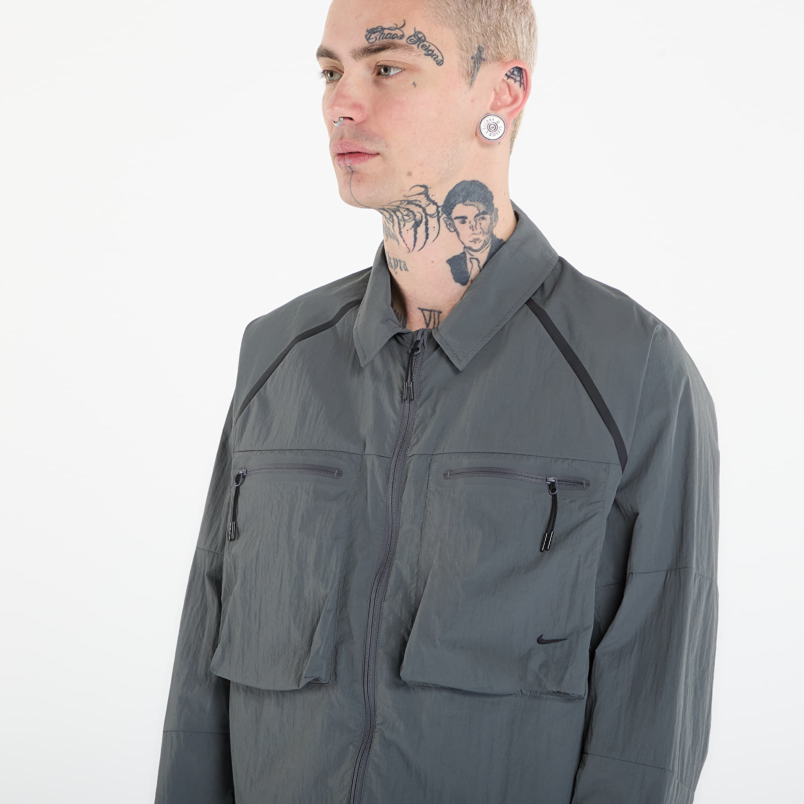 Men's shirts Nike Tech Men's Long-Sleeve Utility Shirt Iron Grey/ Black