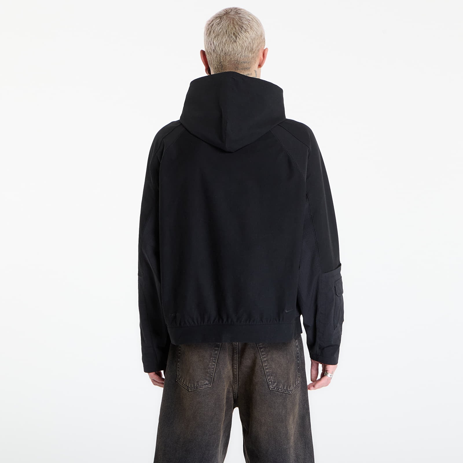 Pánske mikiny Nike Tech Men's Dri-FIT Shori Knit Utility Hoodie Black/ Black/ Black