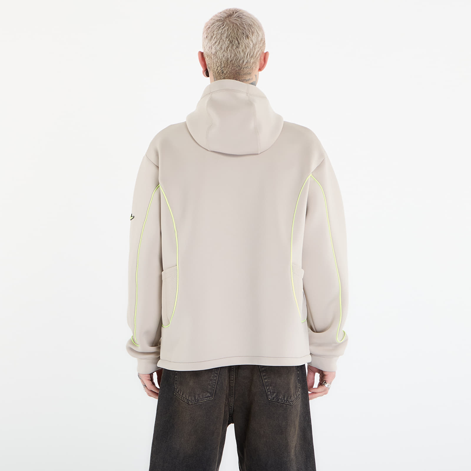 Pánske mikiny Nike Project F.R.O.G. Men's Bubble Mesh Pullover Hoodie Cream Ii/ Black/ Volt Ice/ Volt Ice