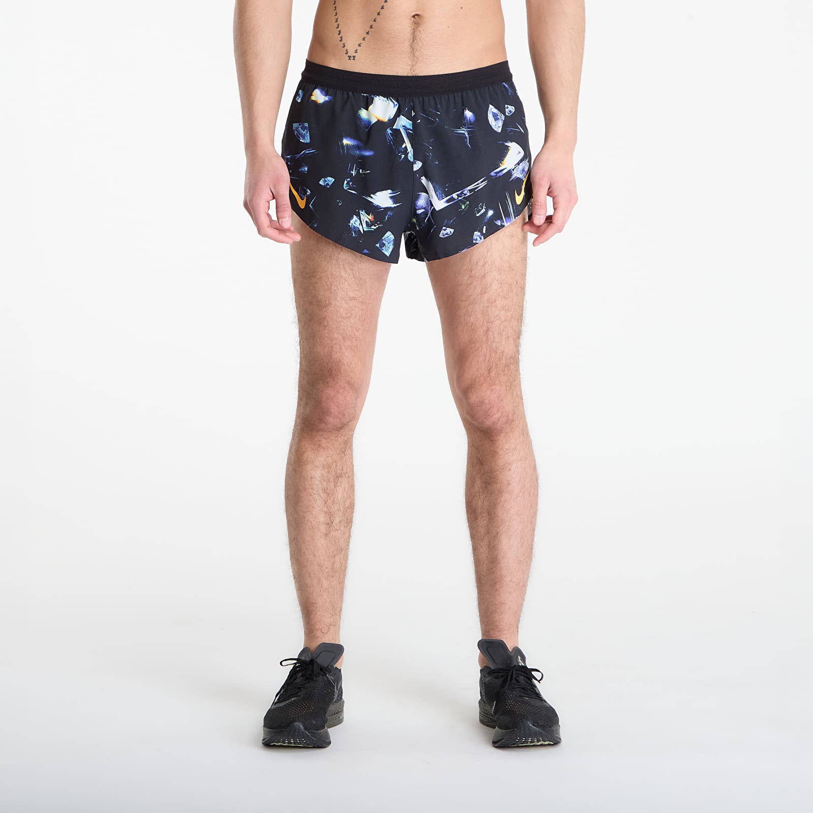 Shorts homme Nike AeroSwift Glam Men's Dri-FIT ADV 2" Brief-Lined Running Shorts Black/ Laser Orange