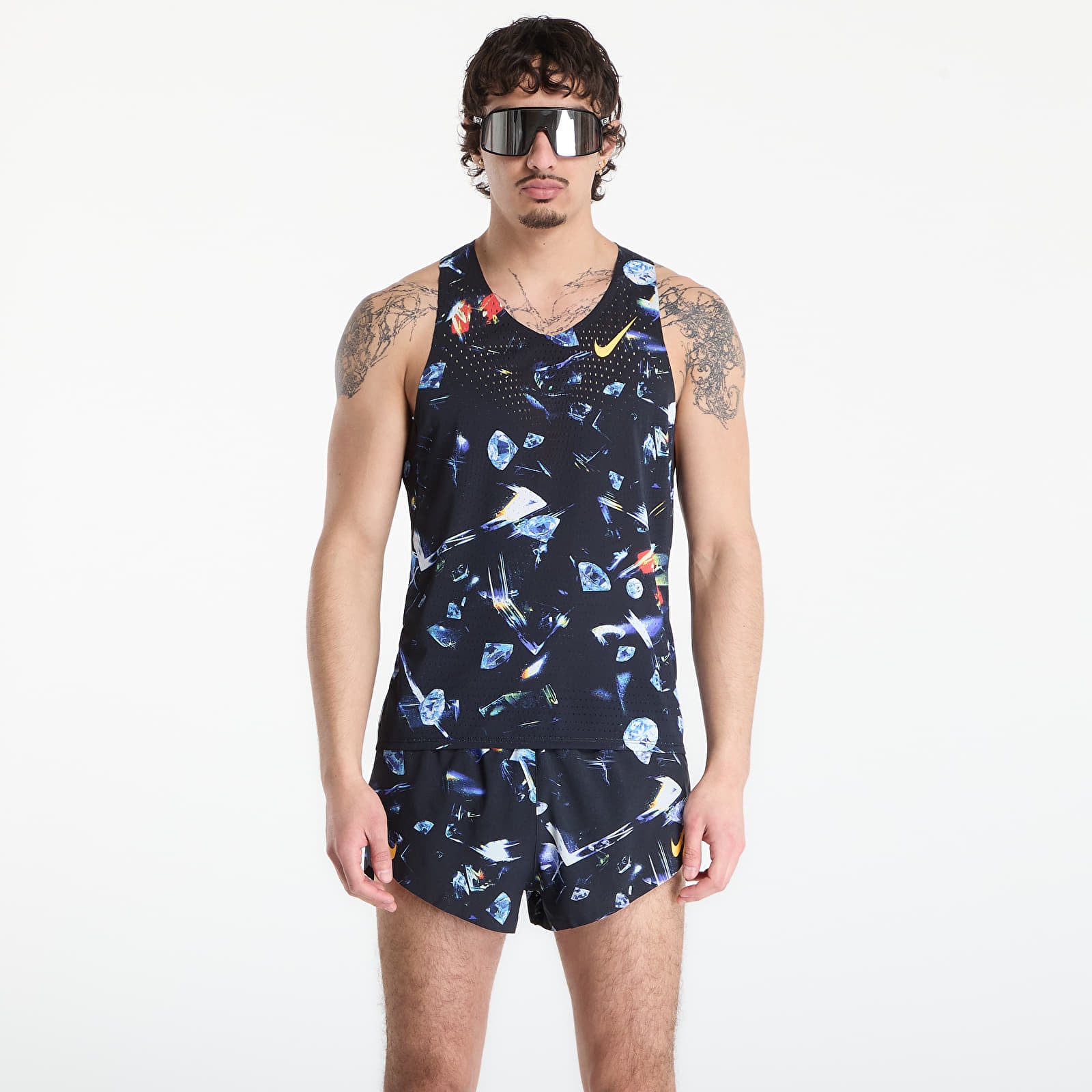 Moški brezrokavniki Nike AeroSwift Glam Men's Dri-FIT ADV Running Singlet Black/ Laser Orange