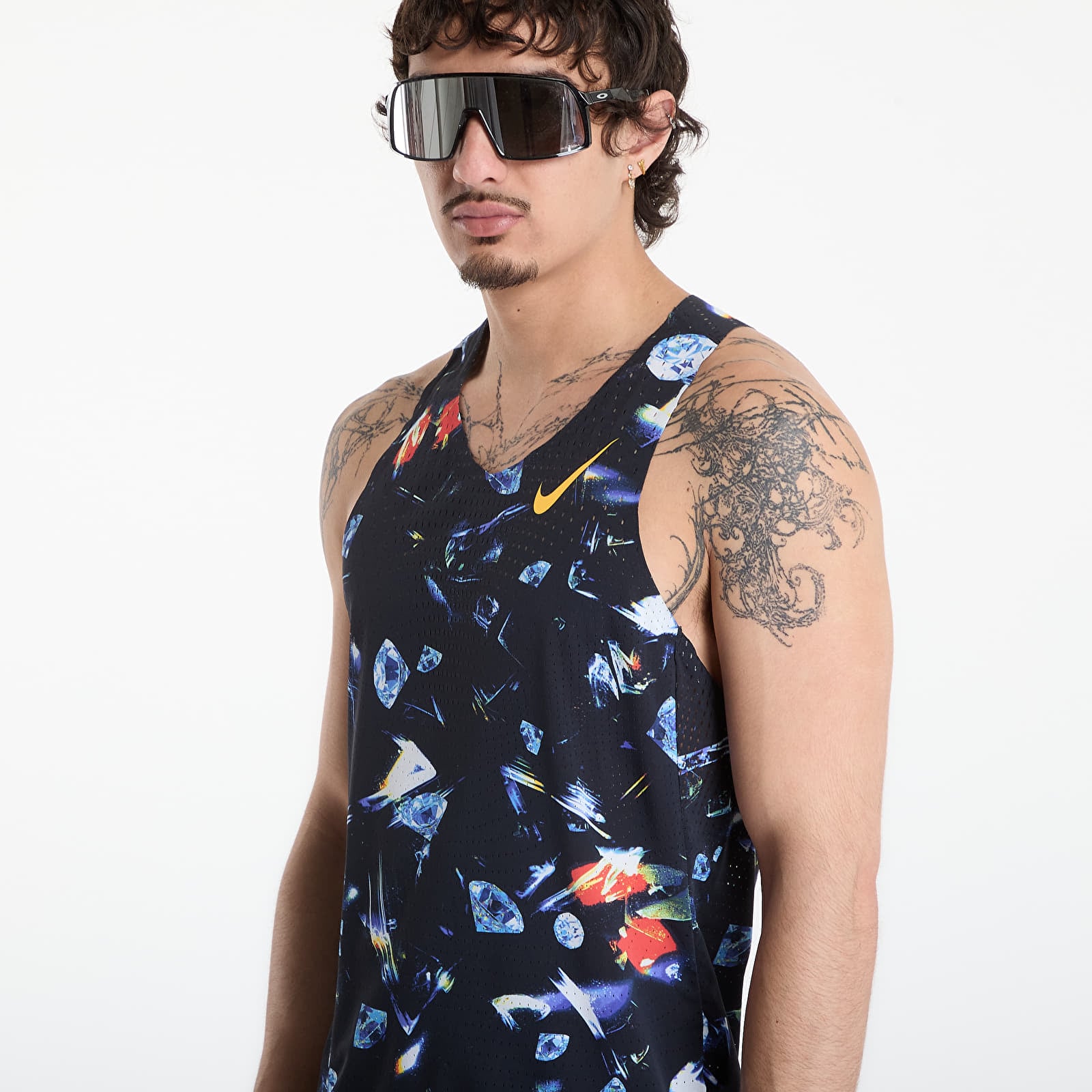 Moški brezrokavniki Nike AeroSwift Glam Men's Dri-FIT ADV Running Singlet Black/ Laser Orange