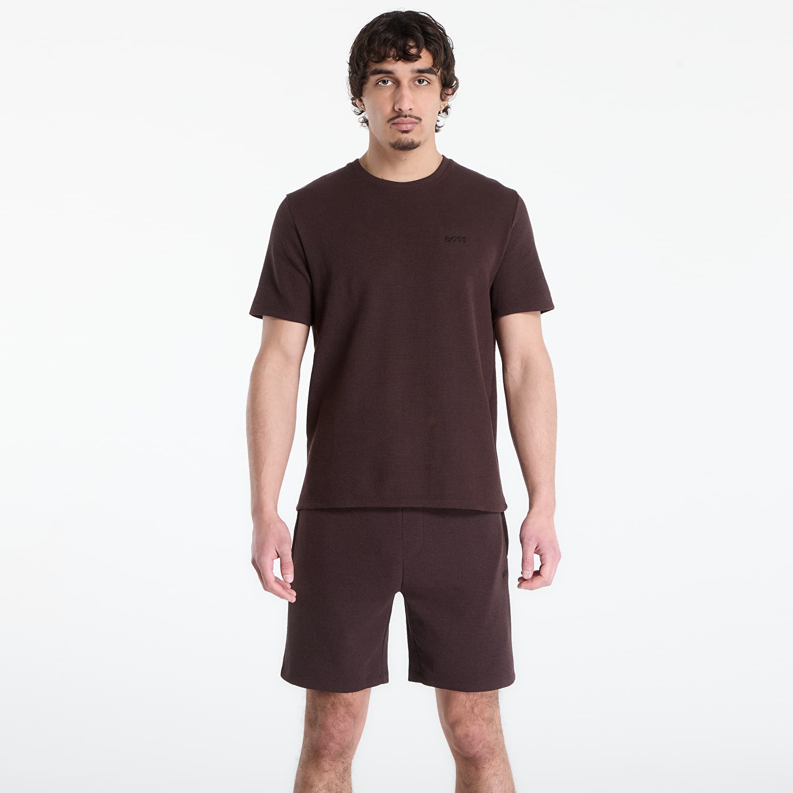 Тениска Hugo Boss Pyjama T-Shirt With Embroidered Logo Dark Brown L