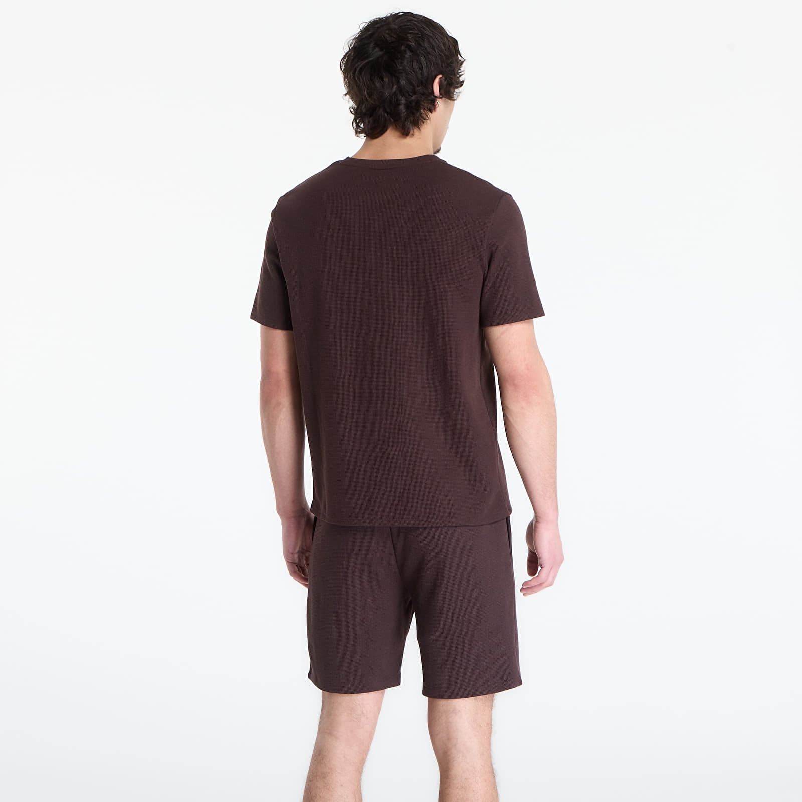 Pánská trička Hugo Boss Pyjama T-Shirt With Embroidered Logo Dark Brown