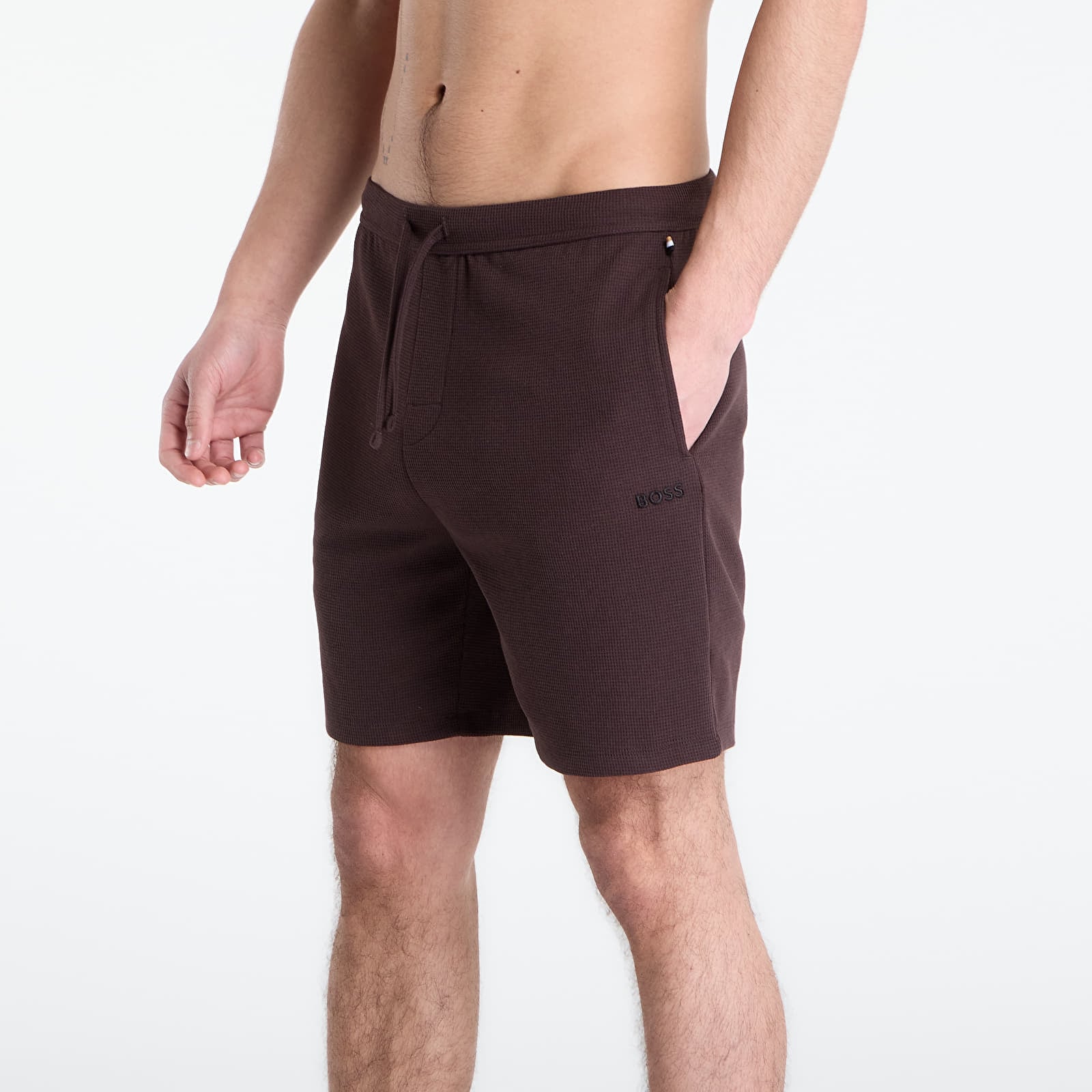 Meeste lühikesed püksid Hugo Boss Pyjama Shorts With Embroidered Logo Dark Brown