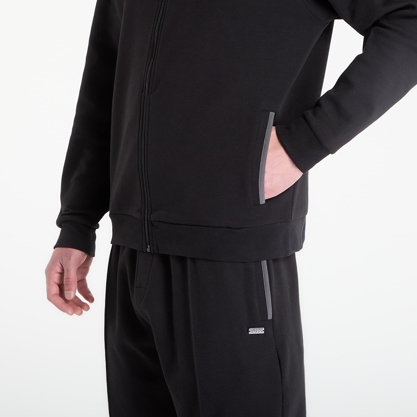 Men's sweatshirts Hugo Boss Sense Hooded Jacket Black