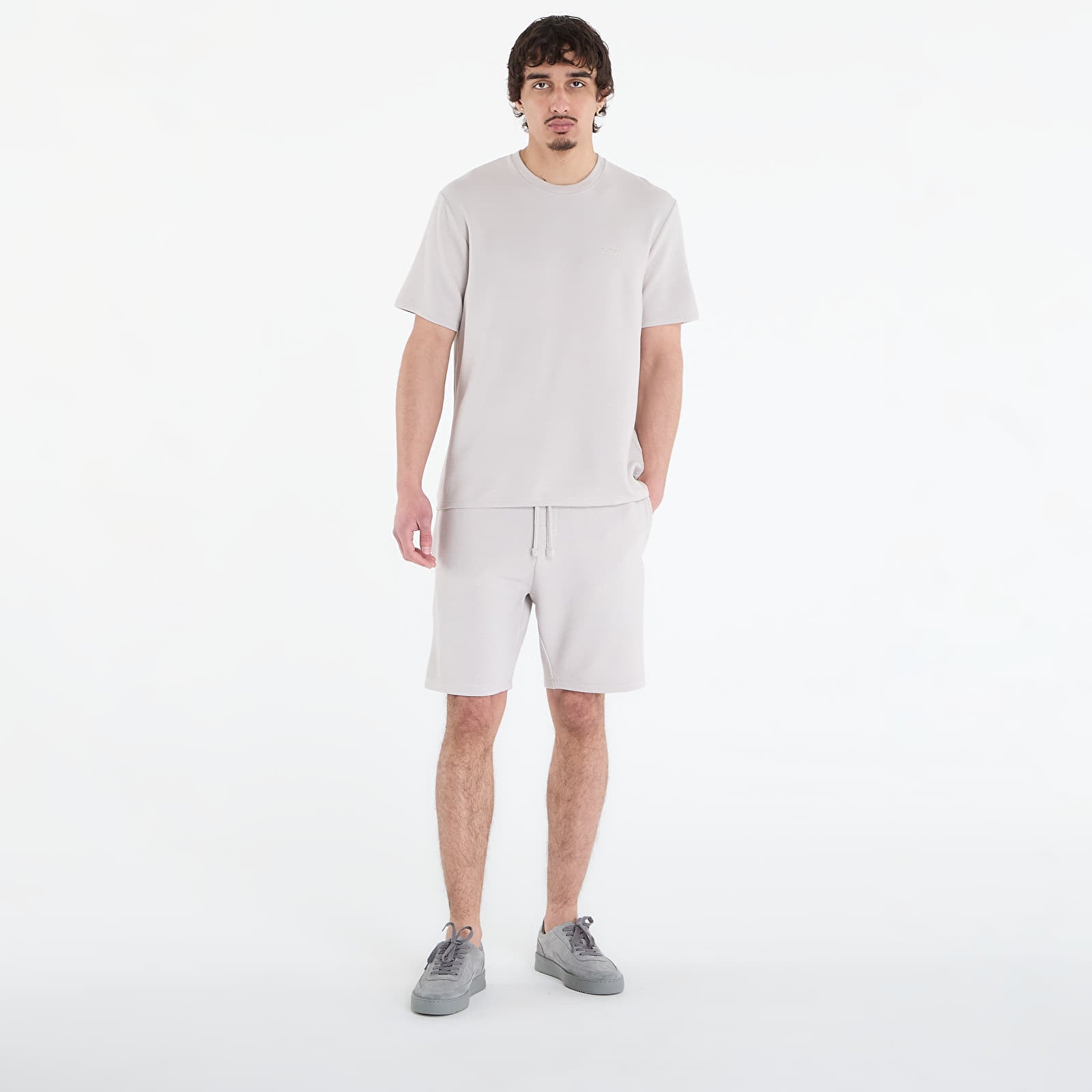 Pánská trička Hugo Boss Rib T-Shirt Light Grey