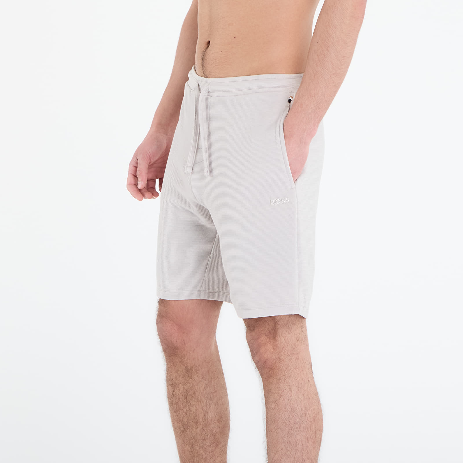 Kraťasy Hugo Boss Rib Shorts Light Grey