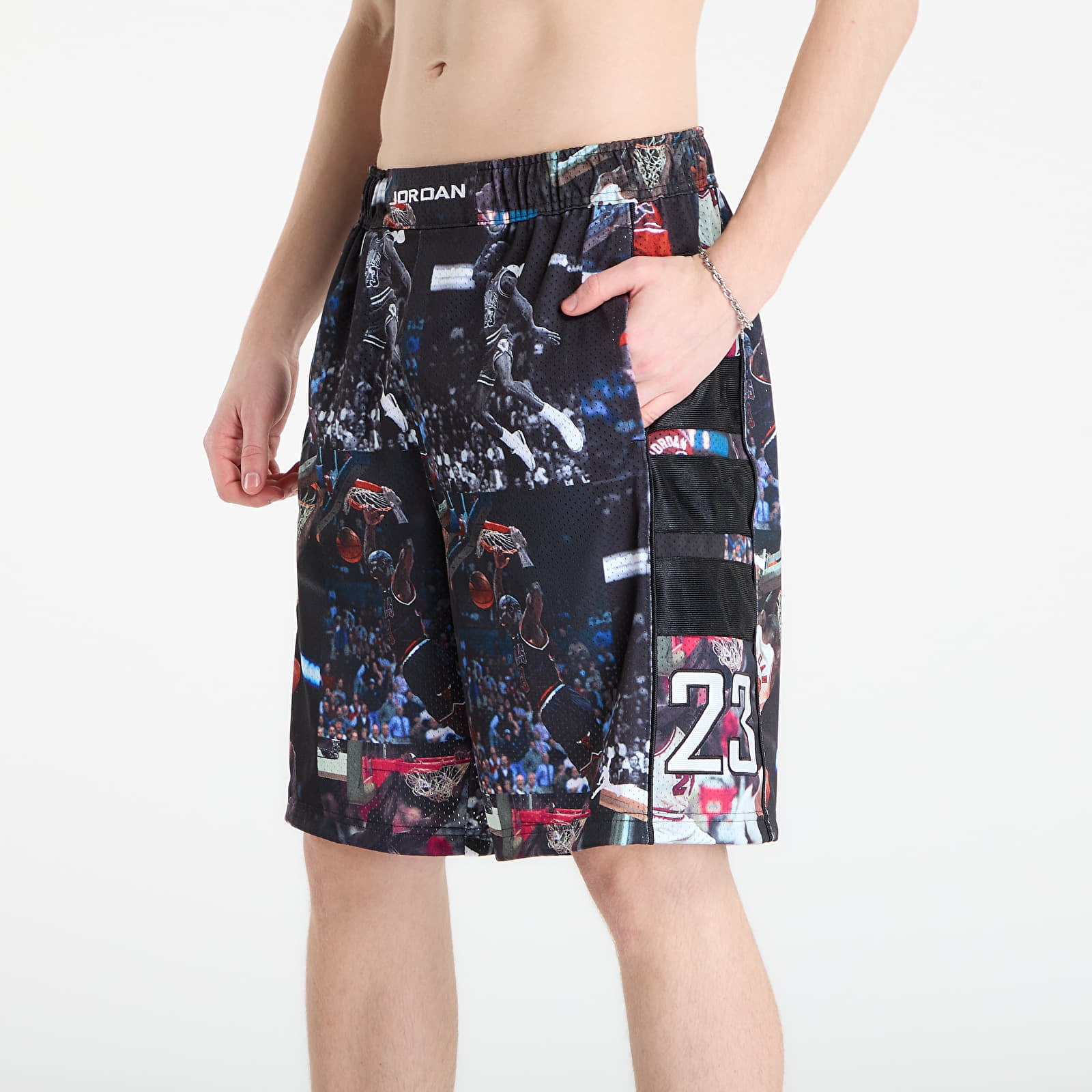 Pantaloncini uomo Jordan Flight Men's Printed Cat Scratch Shorts Black