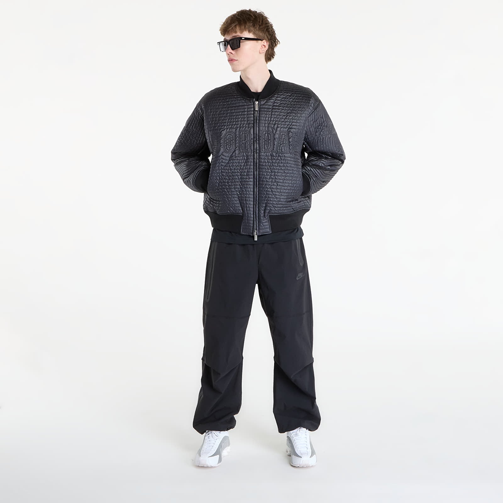 Giacche da uomo Jordan Flight Men's Nylon Varsity Jacket Black