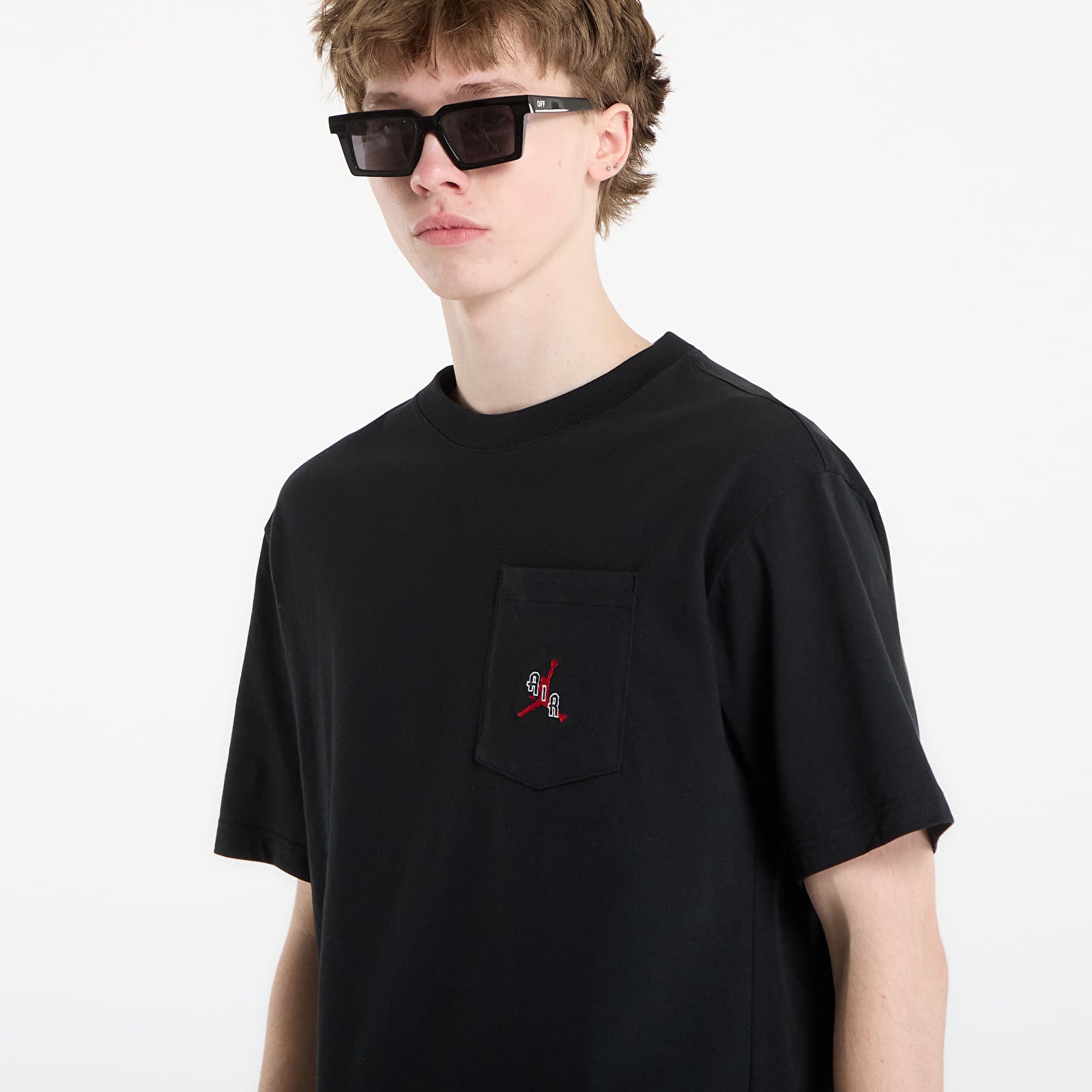 Pánske tričká Jordan Men's T-Shirt Black/ Gym Red