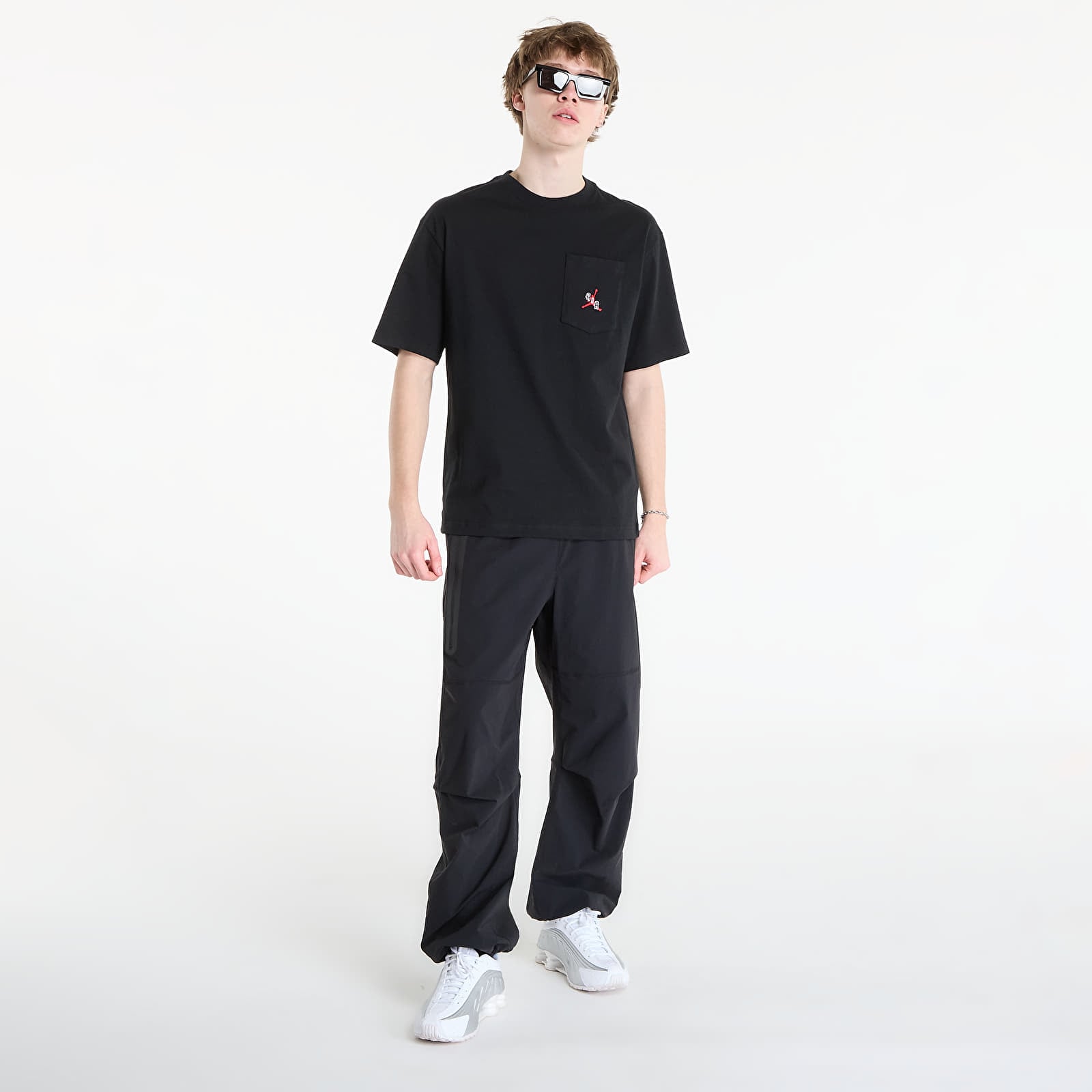 Pánske tričká Jordan Men's T-Shirt Black/ Gym Red