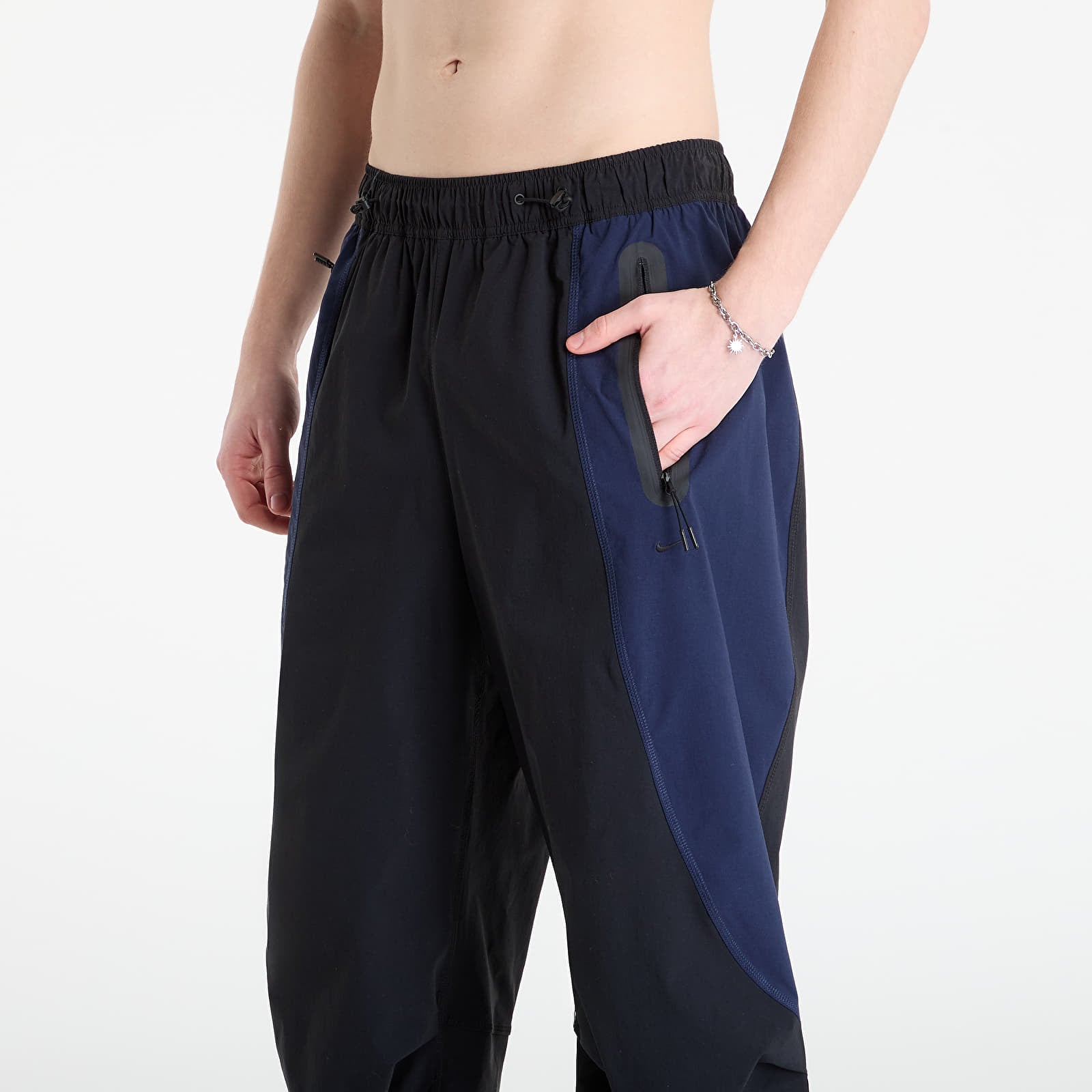 Pantalons homme Nike Tech Men's Dri-FIT Woven Color-Block Pants Black/ Obsidian/ Black