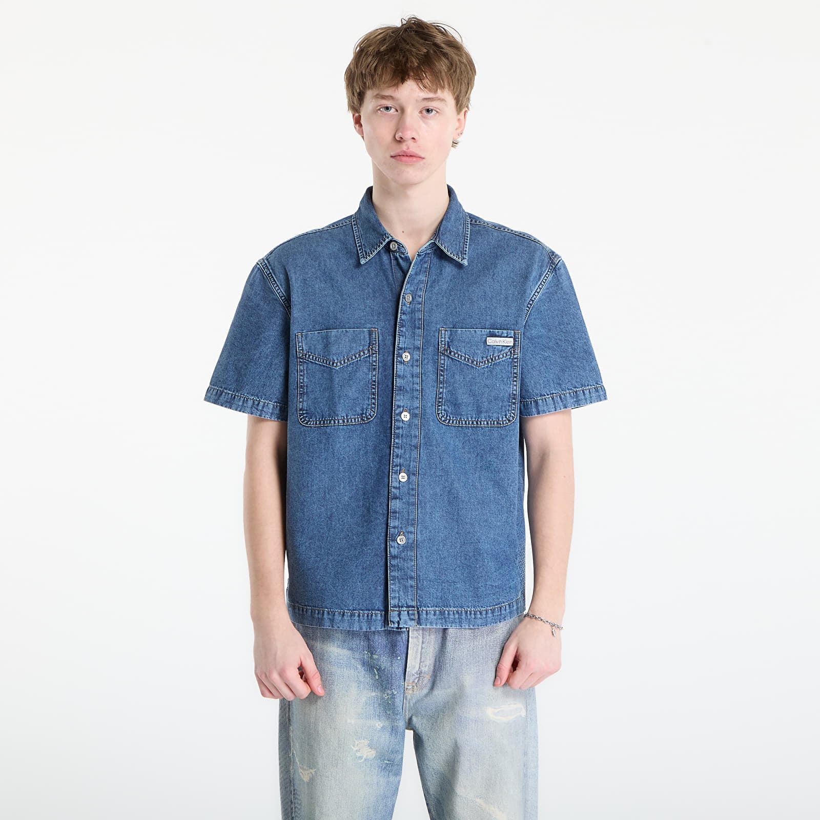 Cămașă bărbătească Calvin Klein Jeans Shirt Beckford Blue