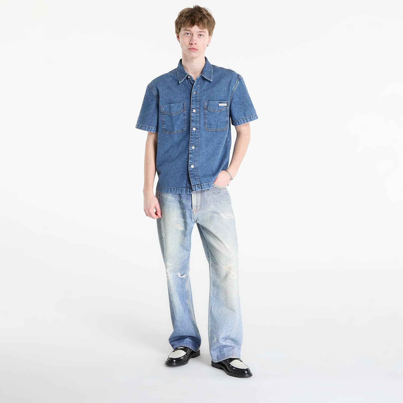 Cămașă bărbătească Calvin Klein Jeans Shirt Beckford Blue