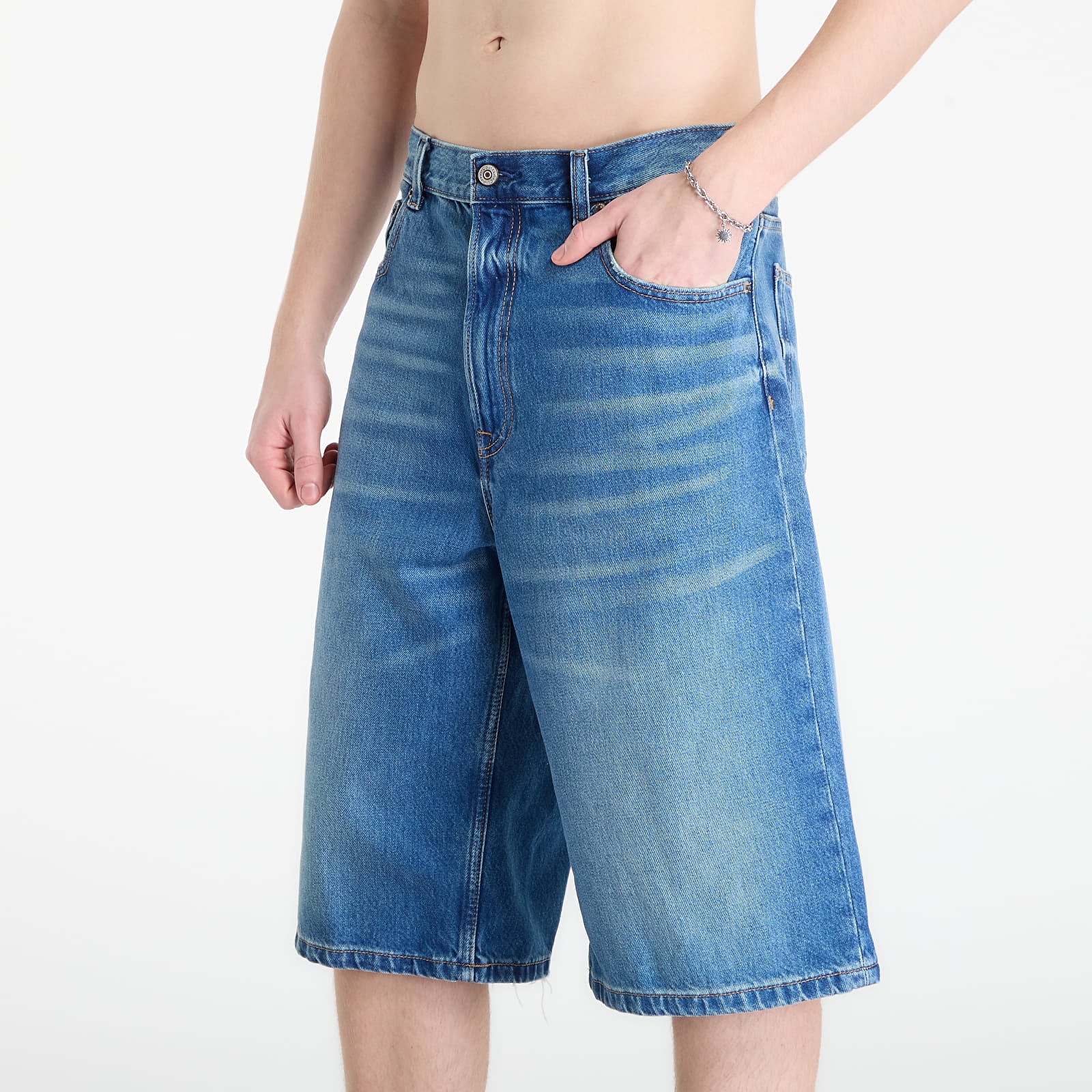 Pánske šortky Calvin Klein Jeans Long Short Washed Em Blue