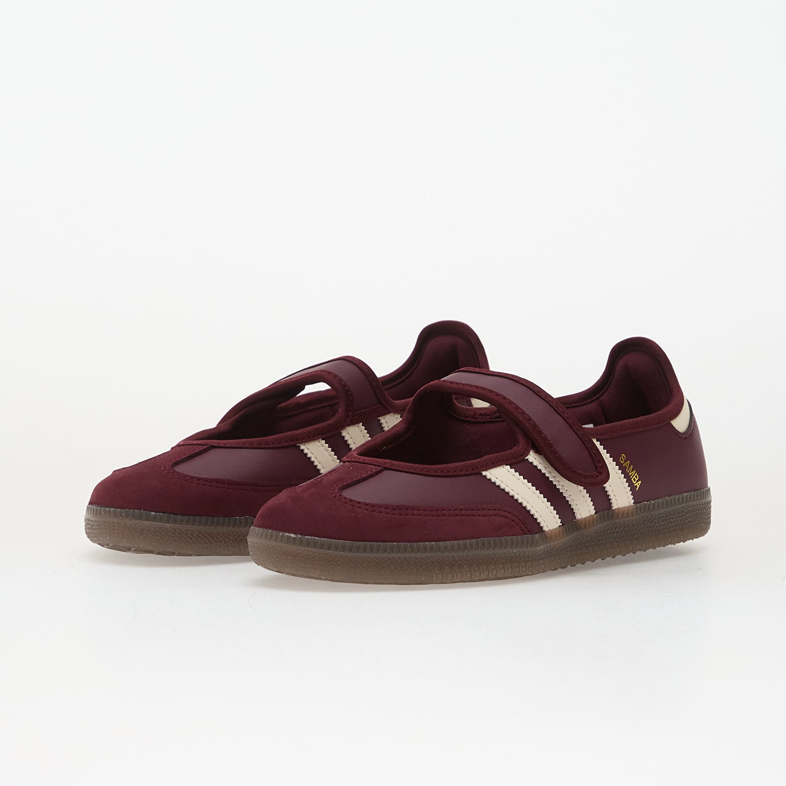 Dámske topánky a tenisky adidas Samba Jane W Maroon/ Crew White/ Gold Metallic