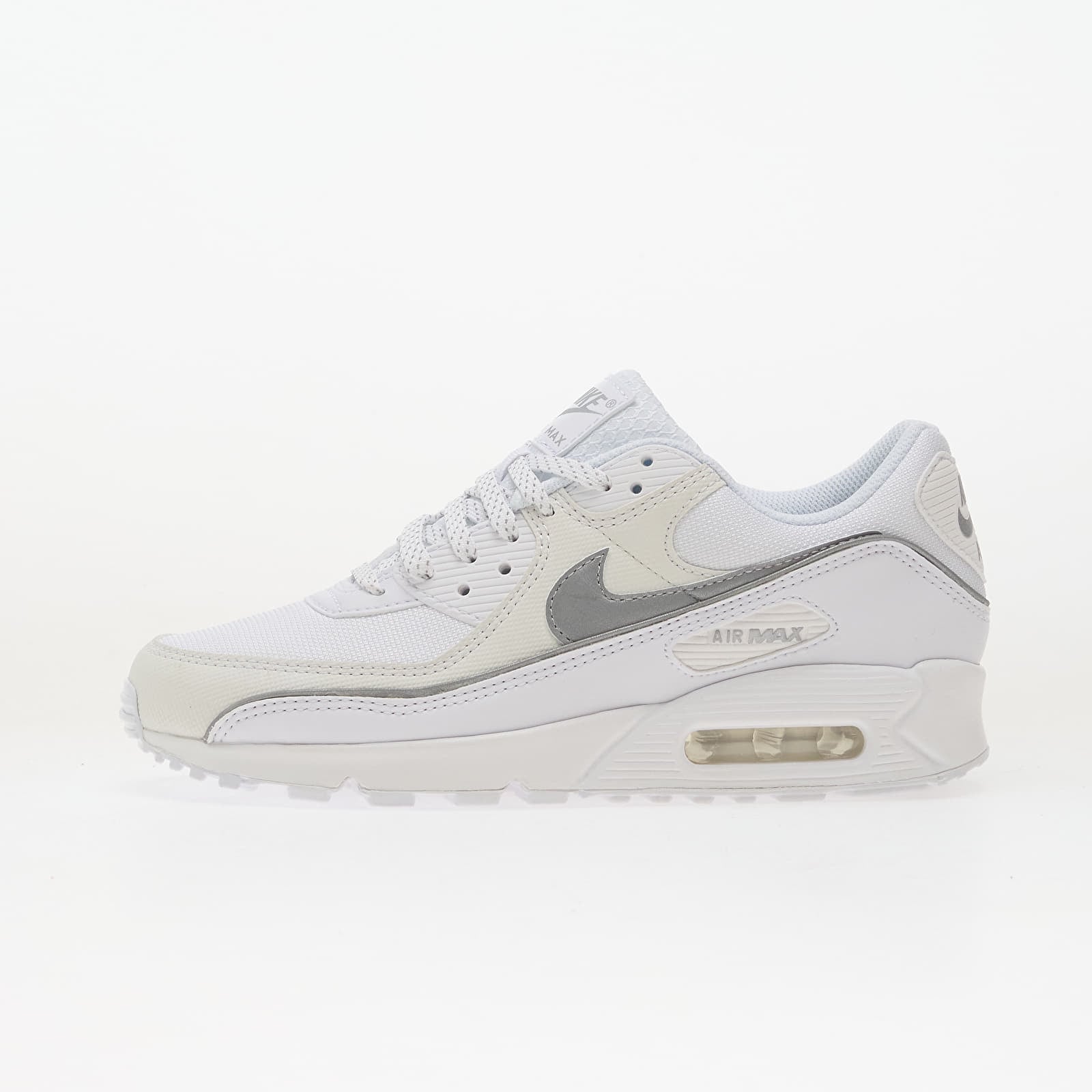 Miesten lenkkarit ja kengät Nike Air Max 90 Premium White/ Metallic Silver-White